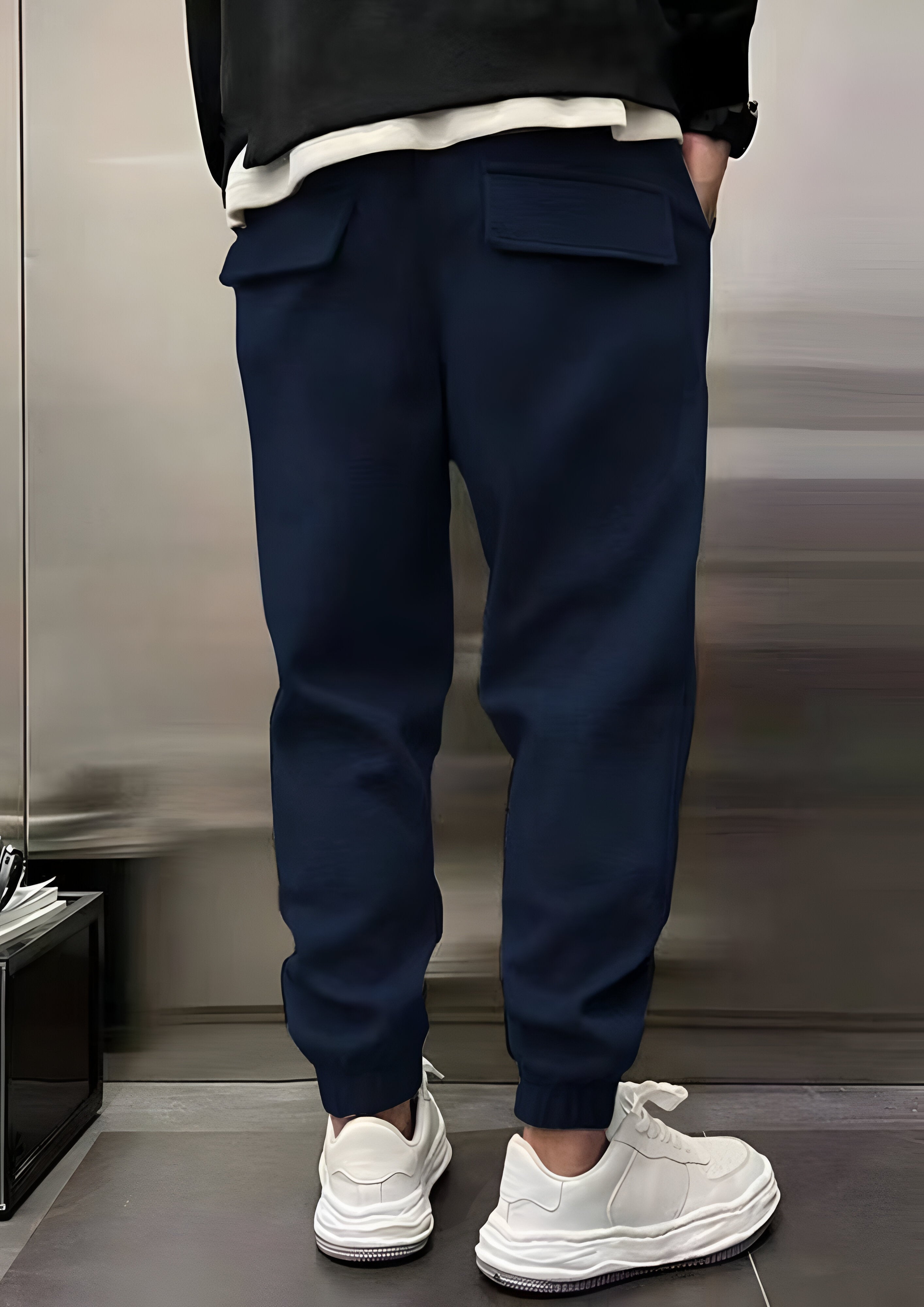Elastic Waist Cargo Trousers | Men's Loose Fit