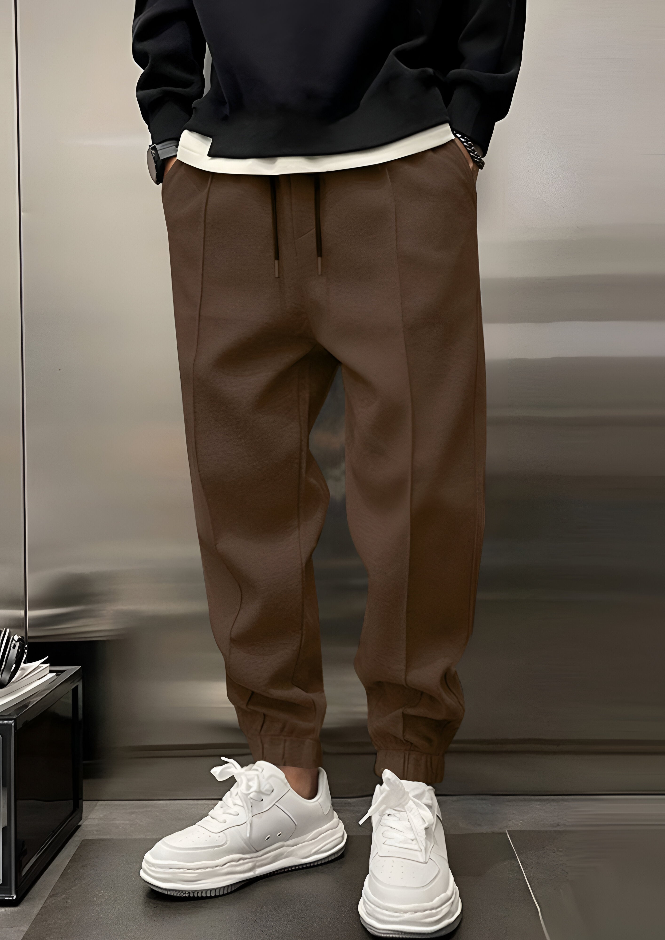 Elastic Waist Cargo Trousers | Men's Loose Fit