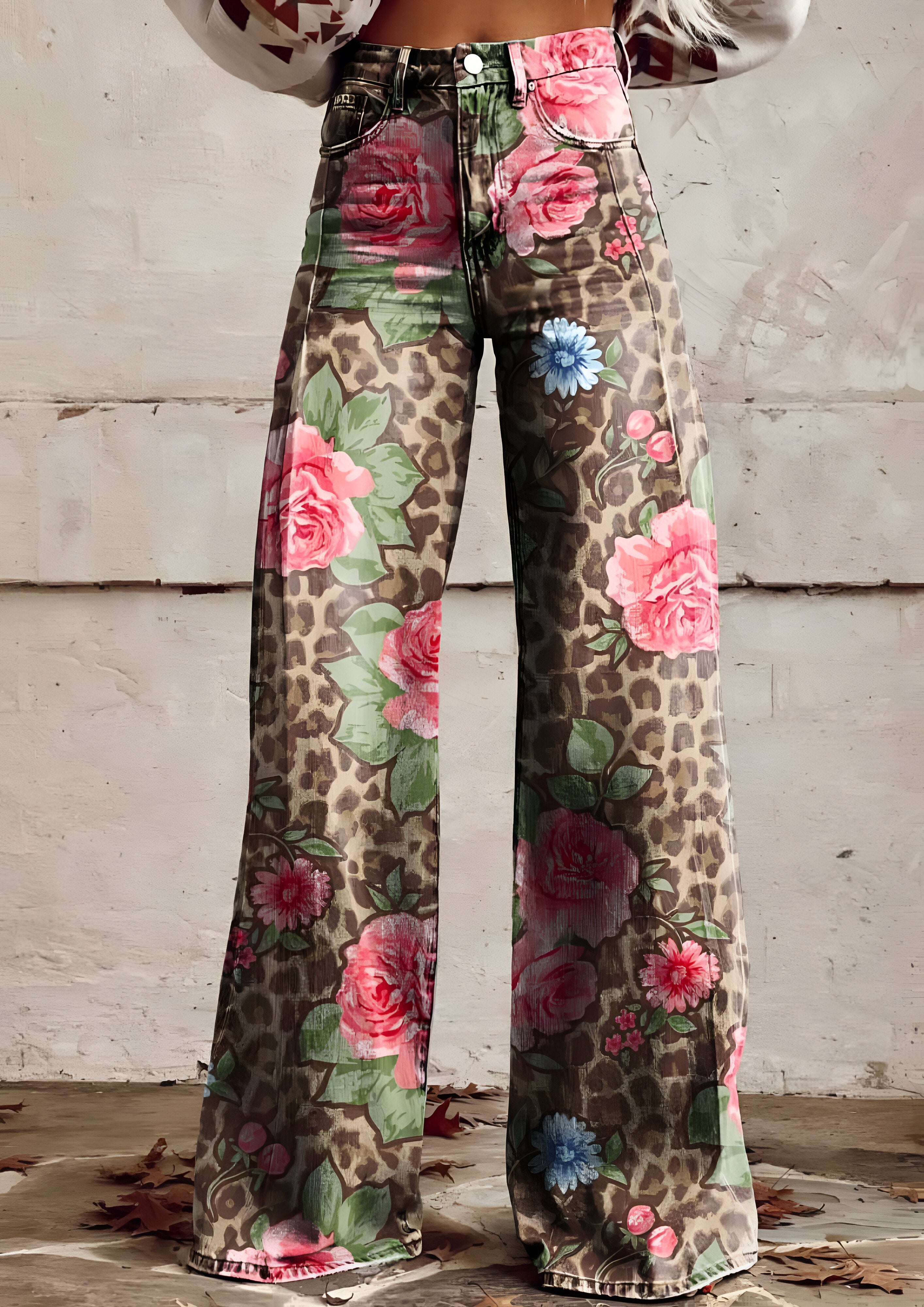 Floral Baggy Jeans | Women's Loose Fit