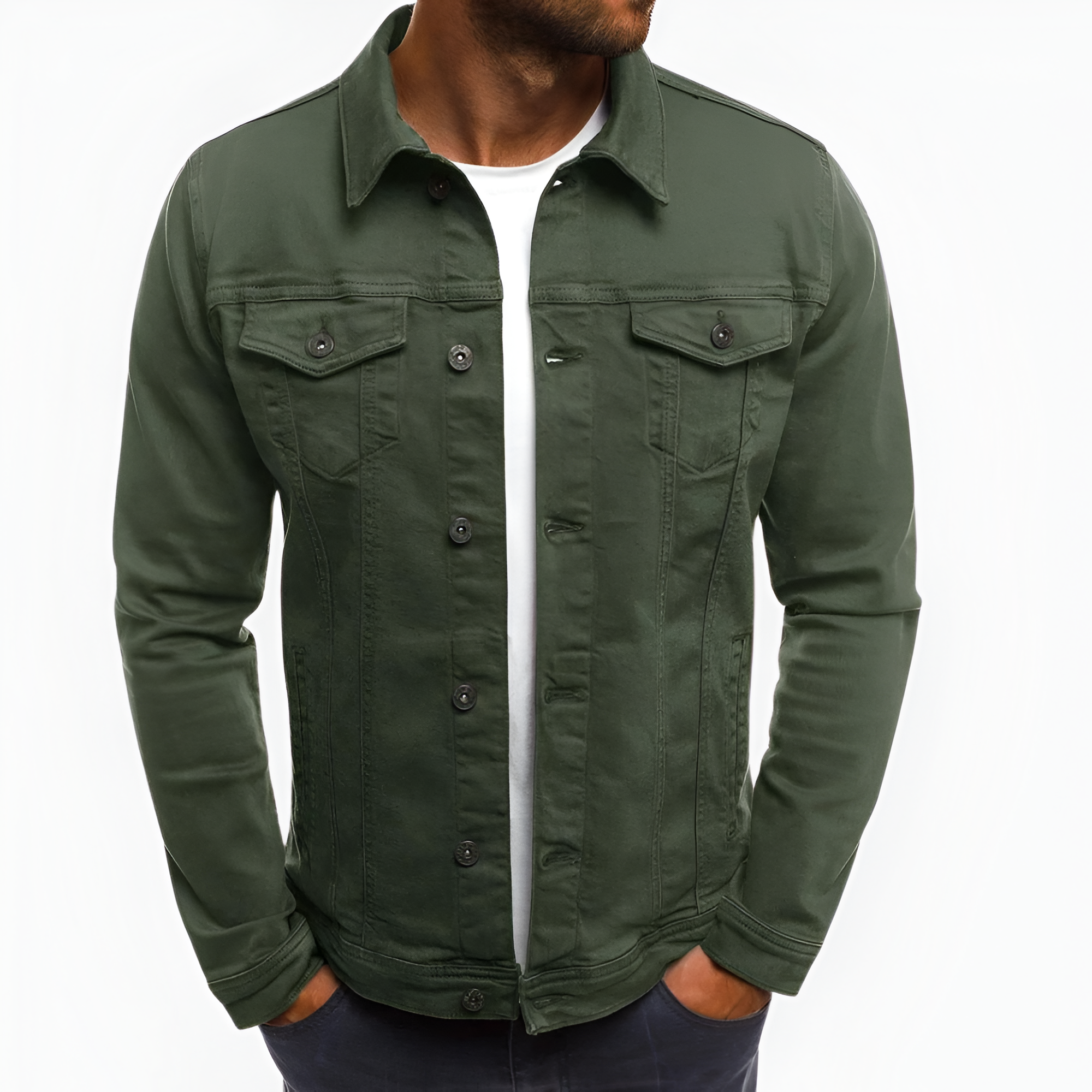Trucker Denim Jacket | Men's Casual Button Front