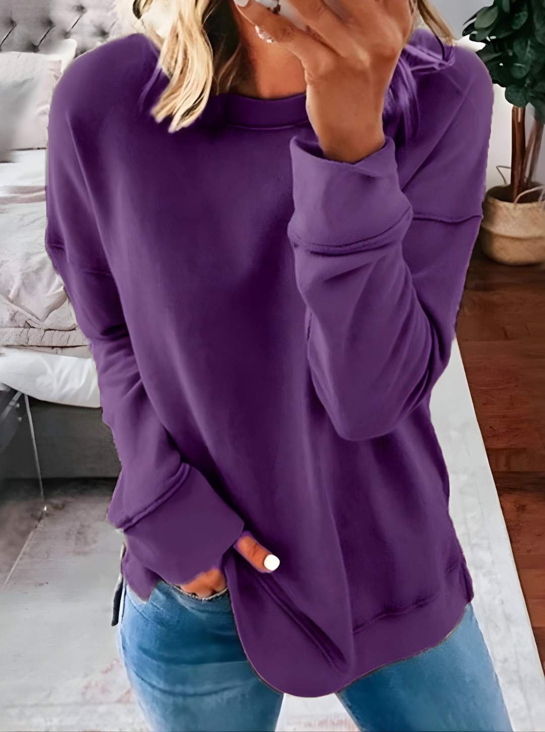 Women’s Summer Crewneck Jumper | Relaxed Minimal Casual Home Loungewear
