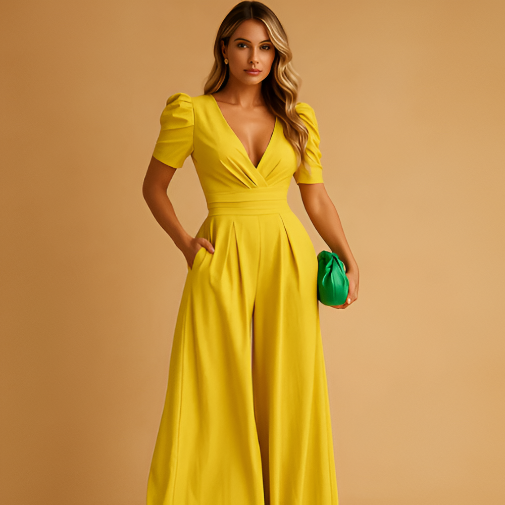 Women's Puff Sleeve Fit Jumpsuit | Evening