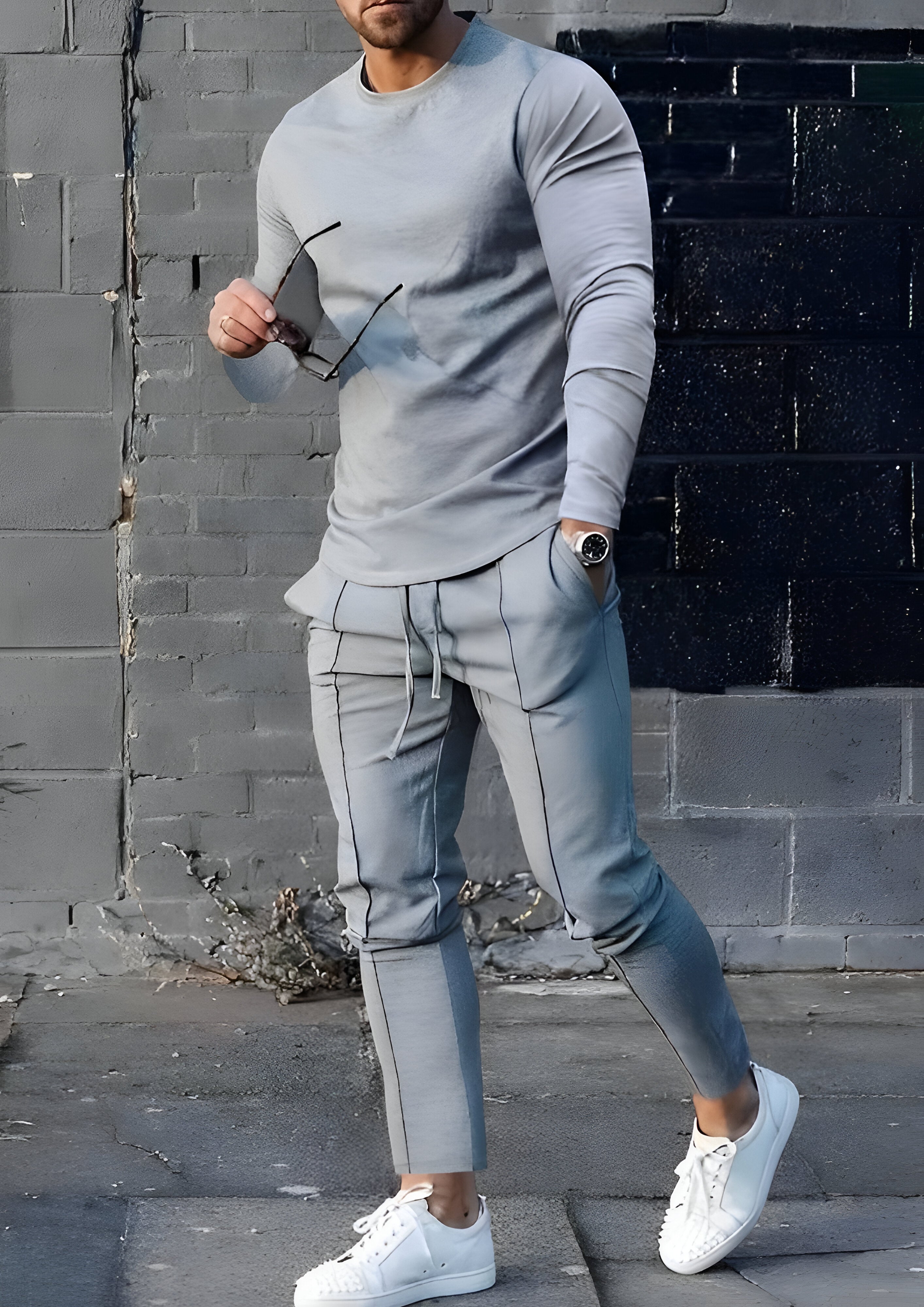 Long Sleeve Top and Trousers Set | Mens Tracksuit