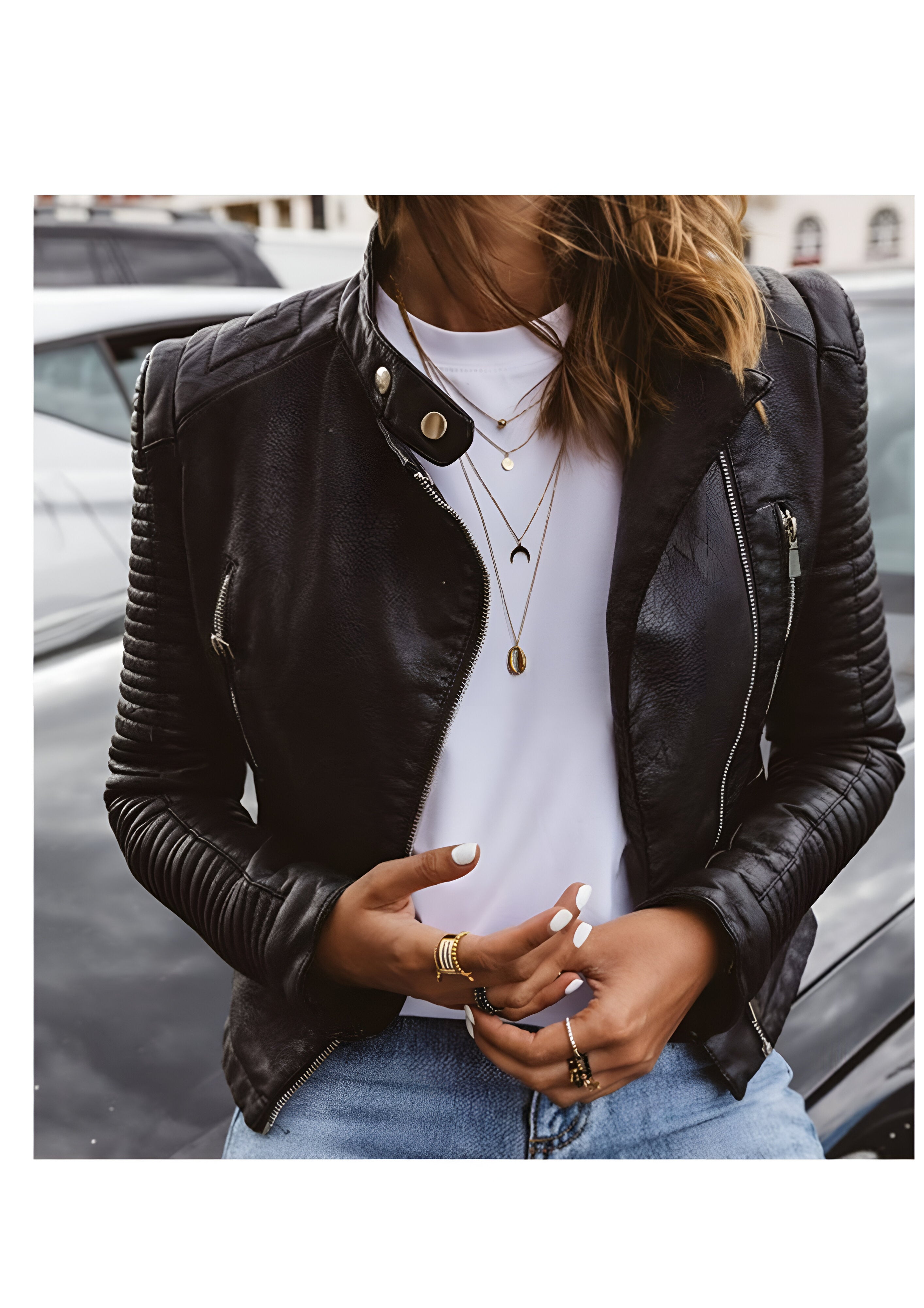 Women's Biker Jacket | Asymmetrical Zip