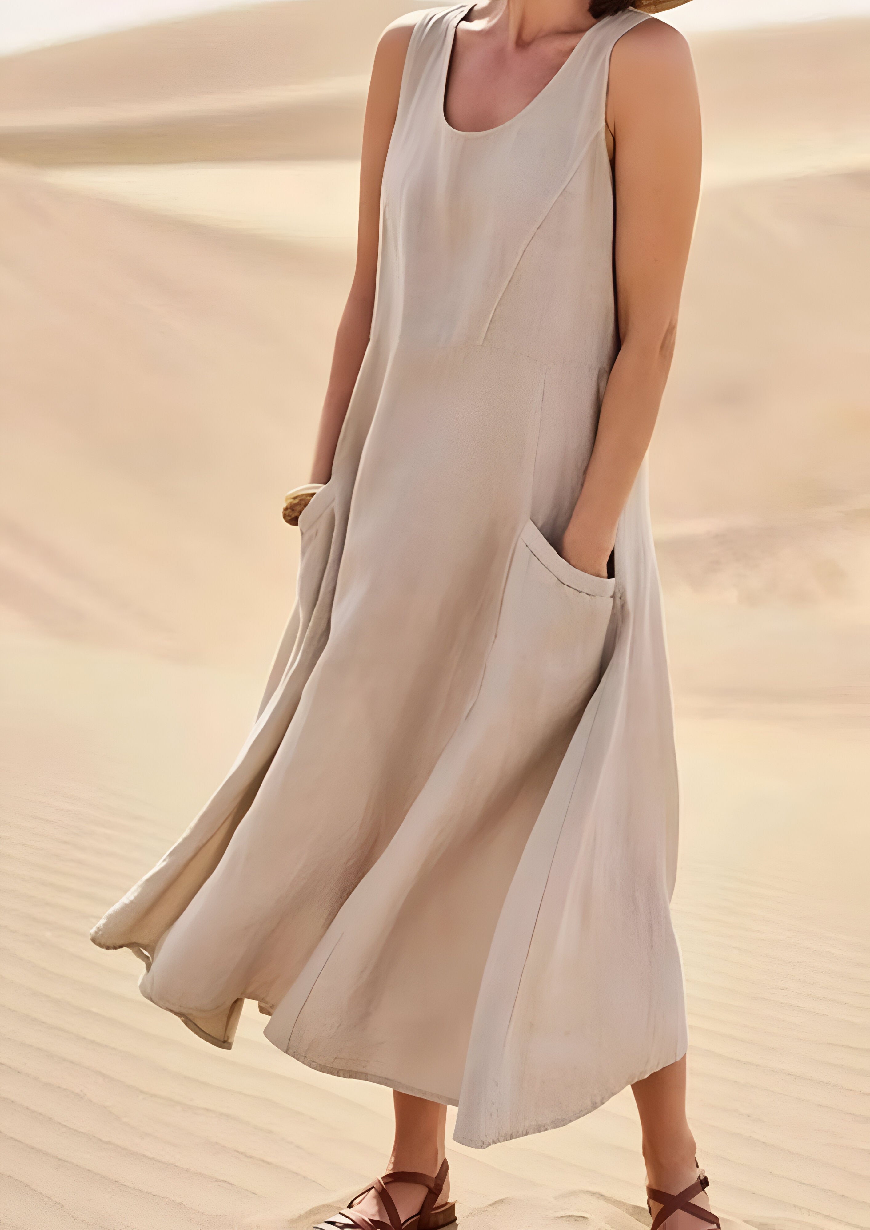 Women's Summer Boat Neck Dress | Midi