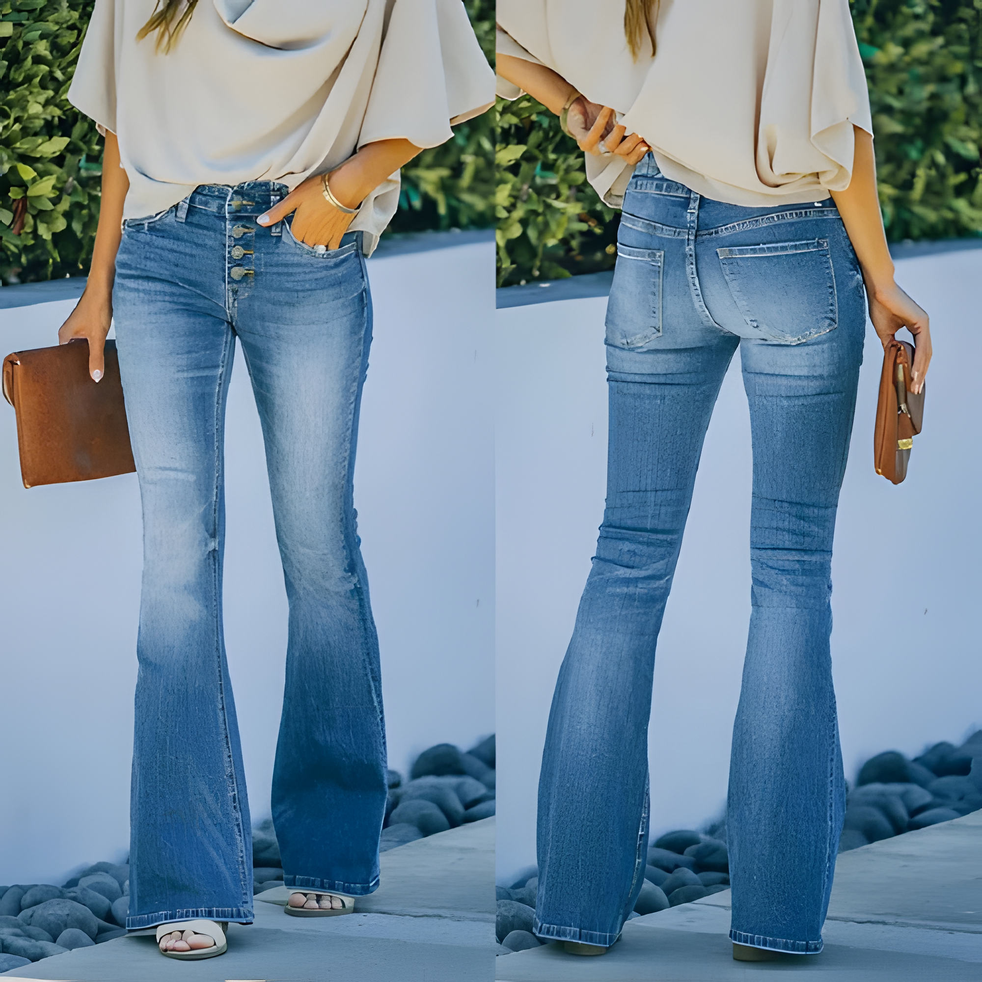 Flare Jeans | Women’s Button-Front High-Rise
