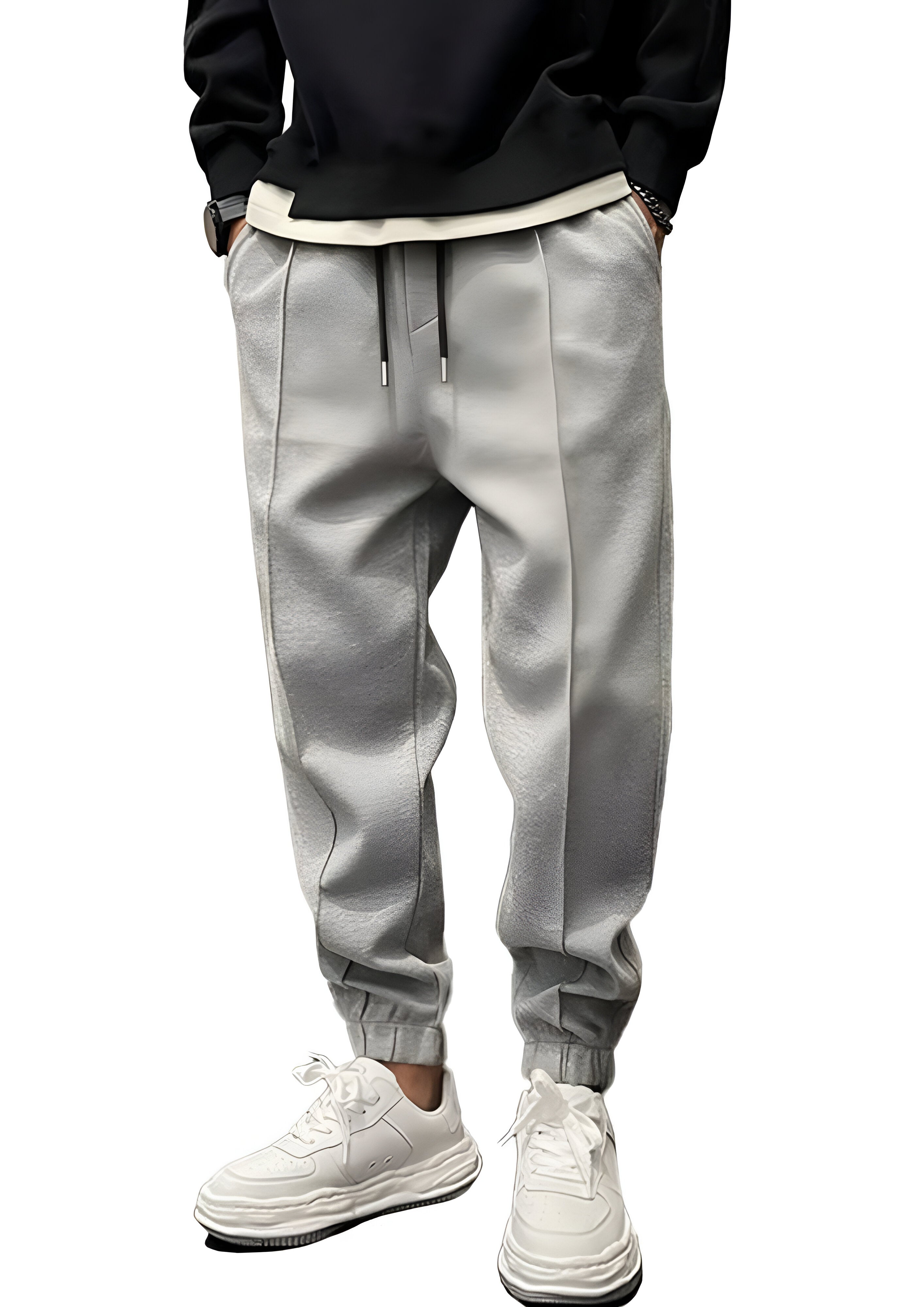 Elastic Waist Cargo Trousers | Men's Loose Fit