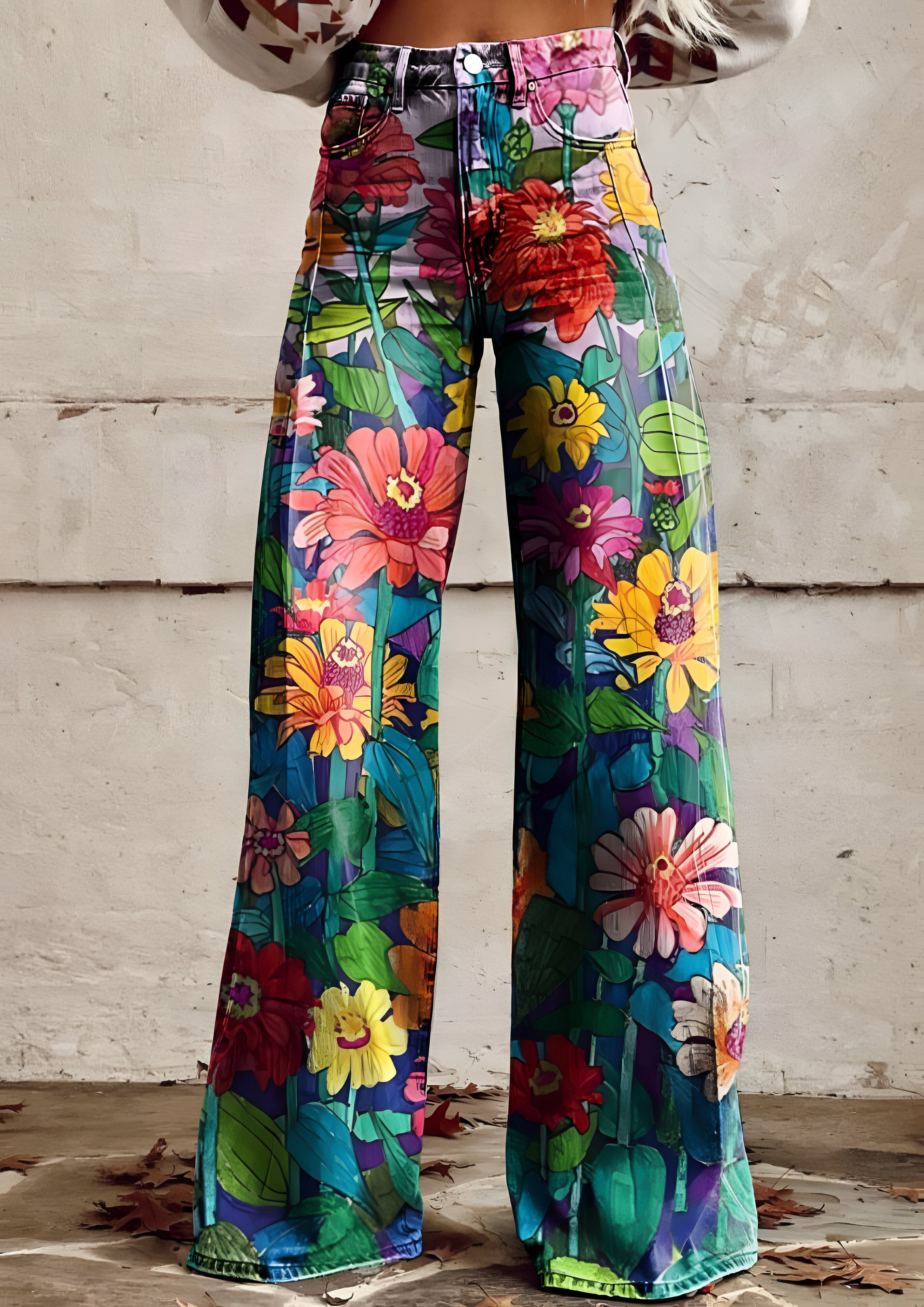 Floral Baggy Jeans | Women's Loose Fit