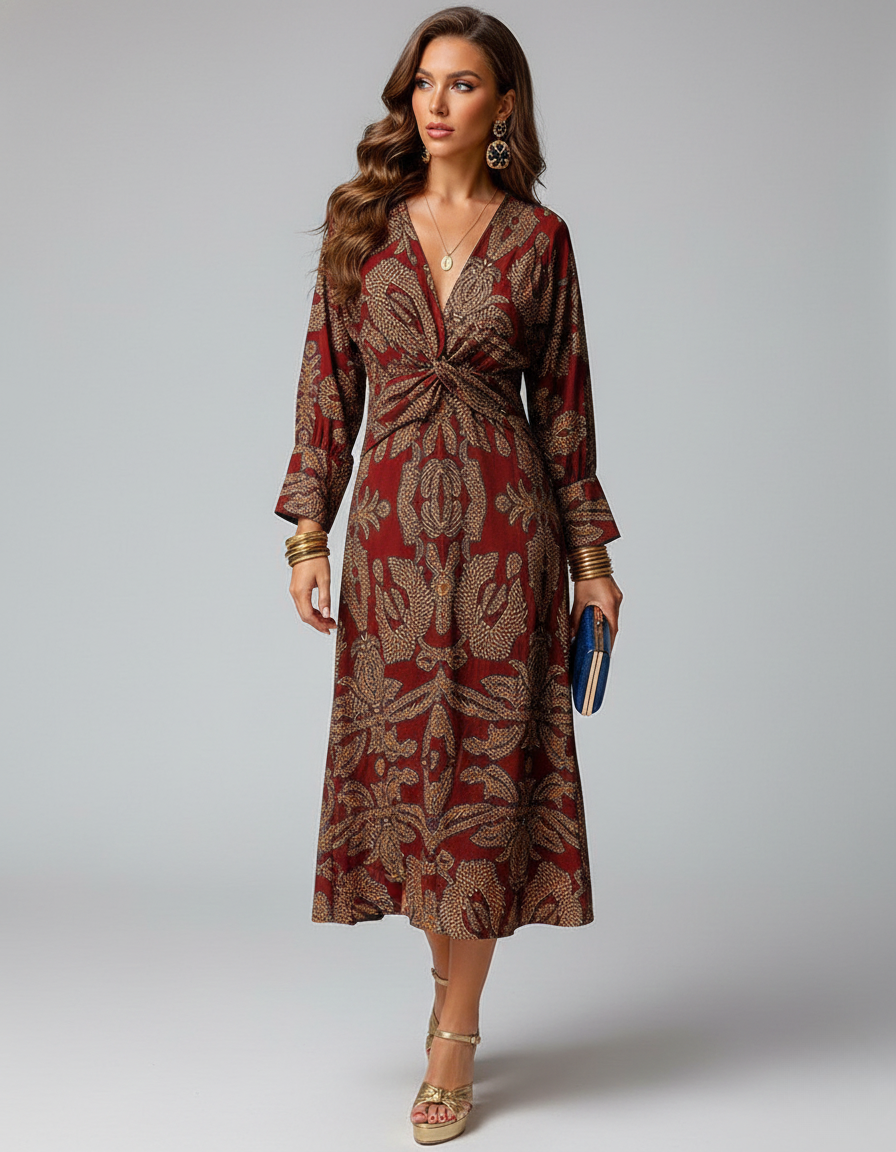 Women’s Boho Wrap Dress | Maxi