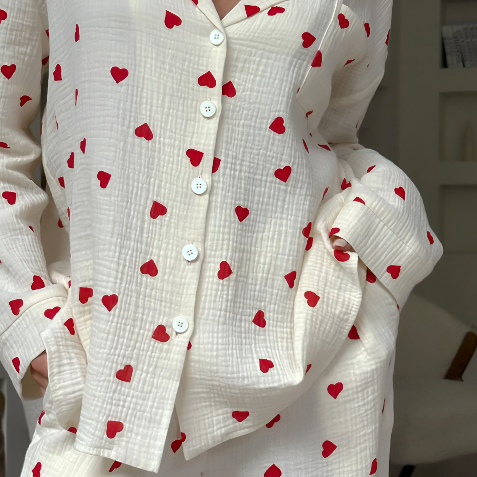 Women's Heart Pattern Loungewear | Two Piece