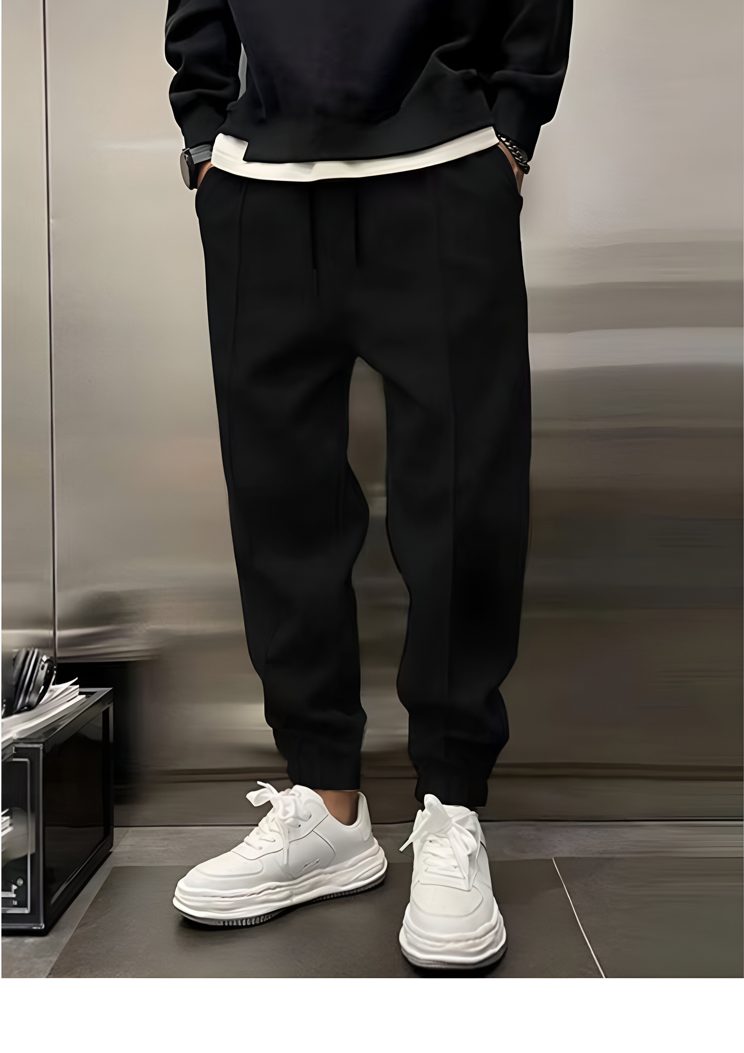 Elastic Waist Cargo Trousers | Men's Loose Fit