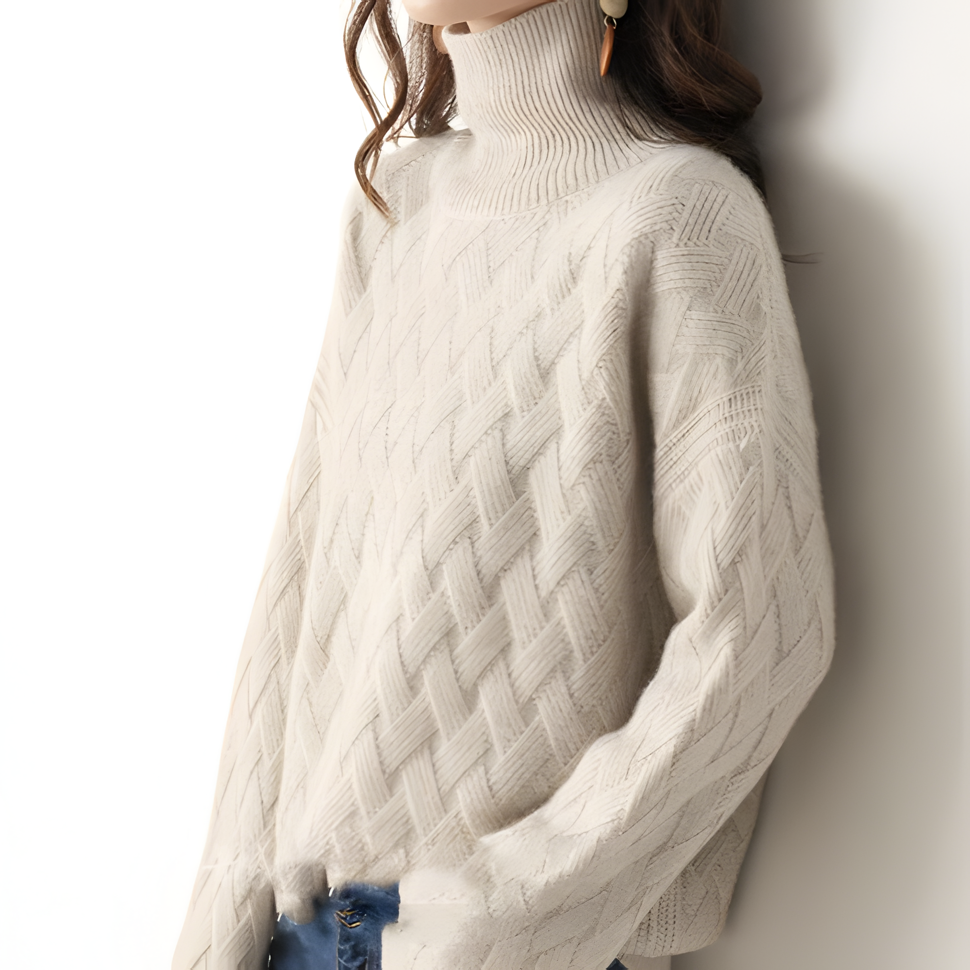 Turtleneck Sweater | Women’s Textured Long Sleeve Knit