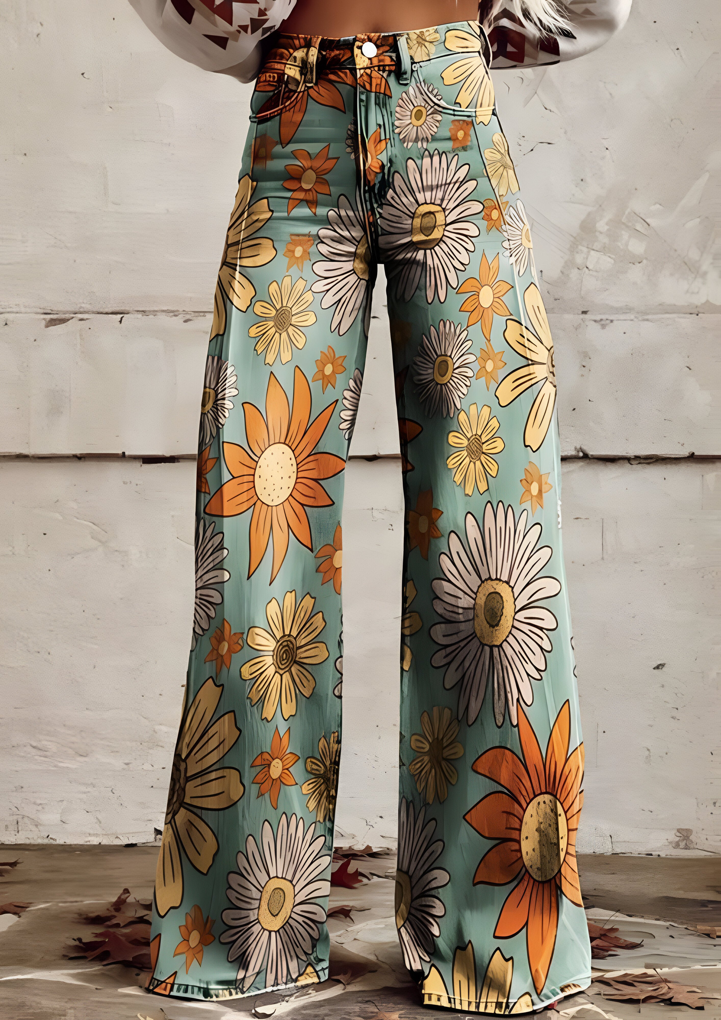 Floral Baggy Jeans | Women's Loose Fit