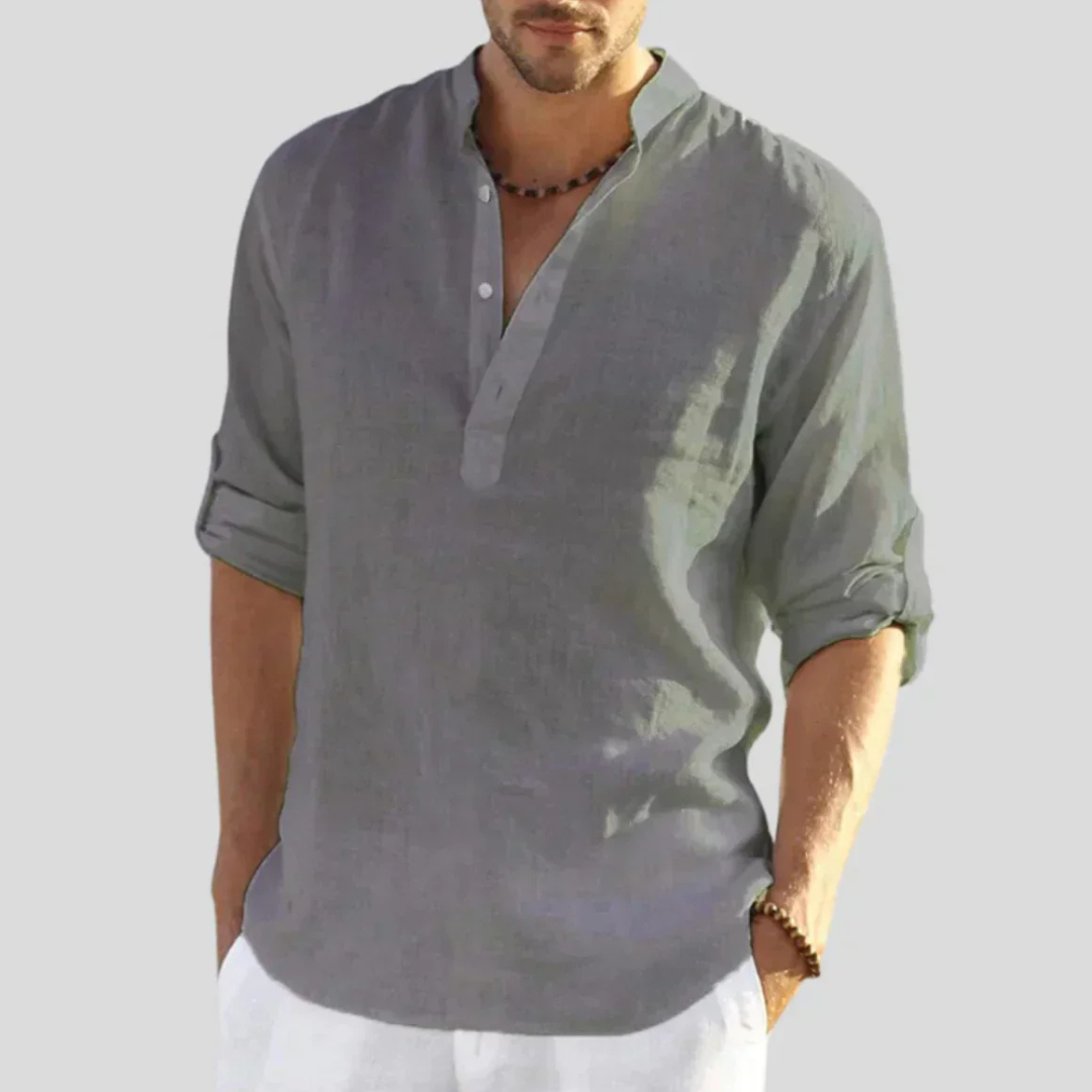 Men’s Relaxed Henley Shirt | Long Sleeve