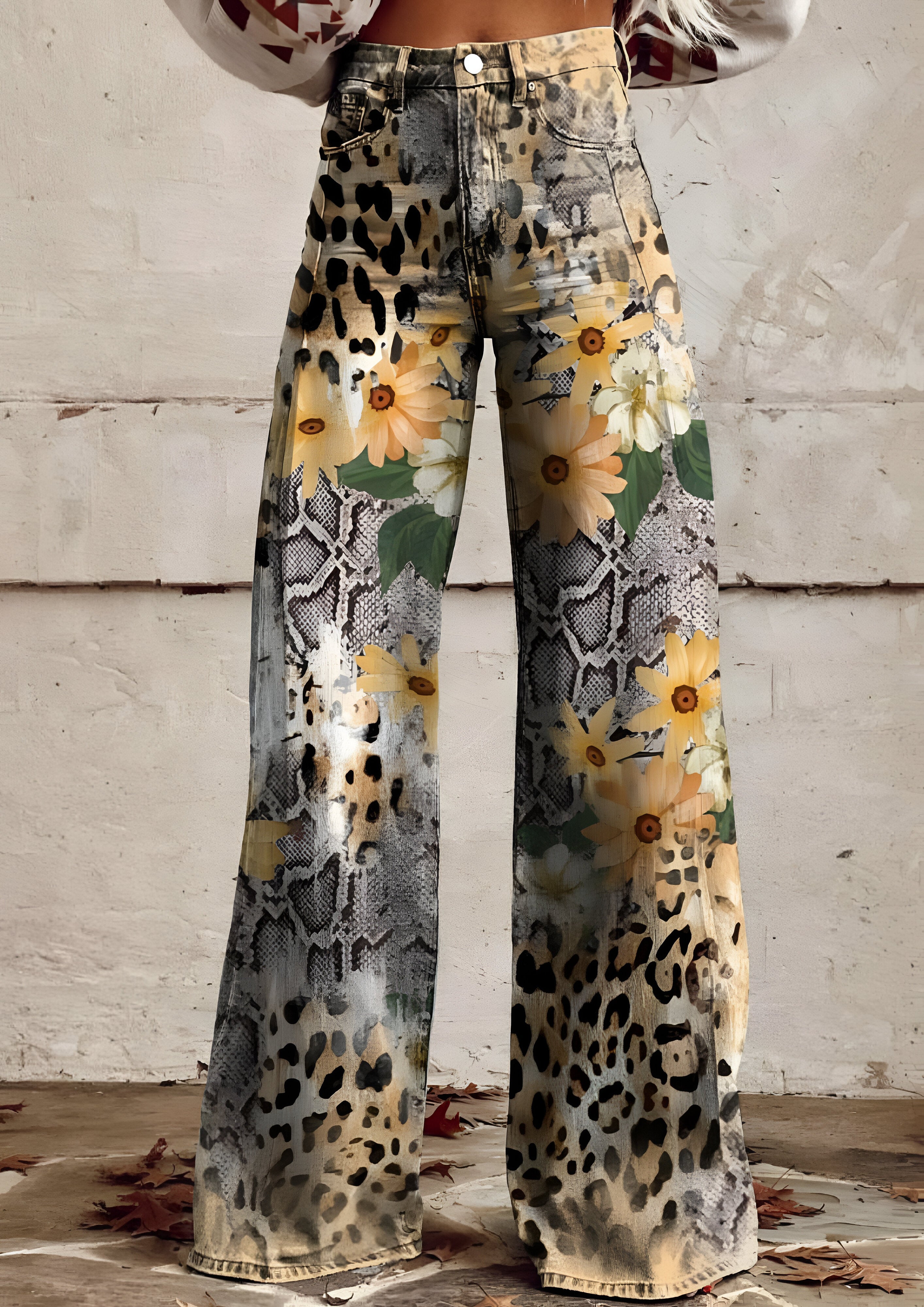 Floral Baggy Jeans | Women's Loose Fit