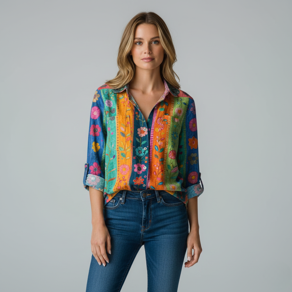 Women’s Printed Blouse | Long Sleeve