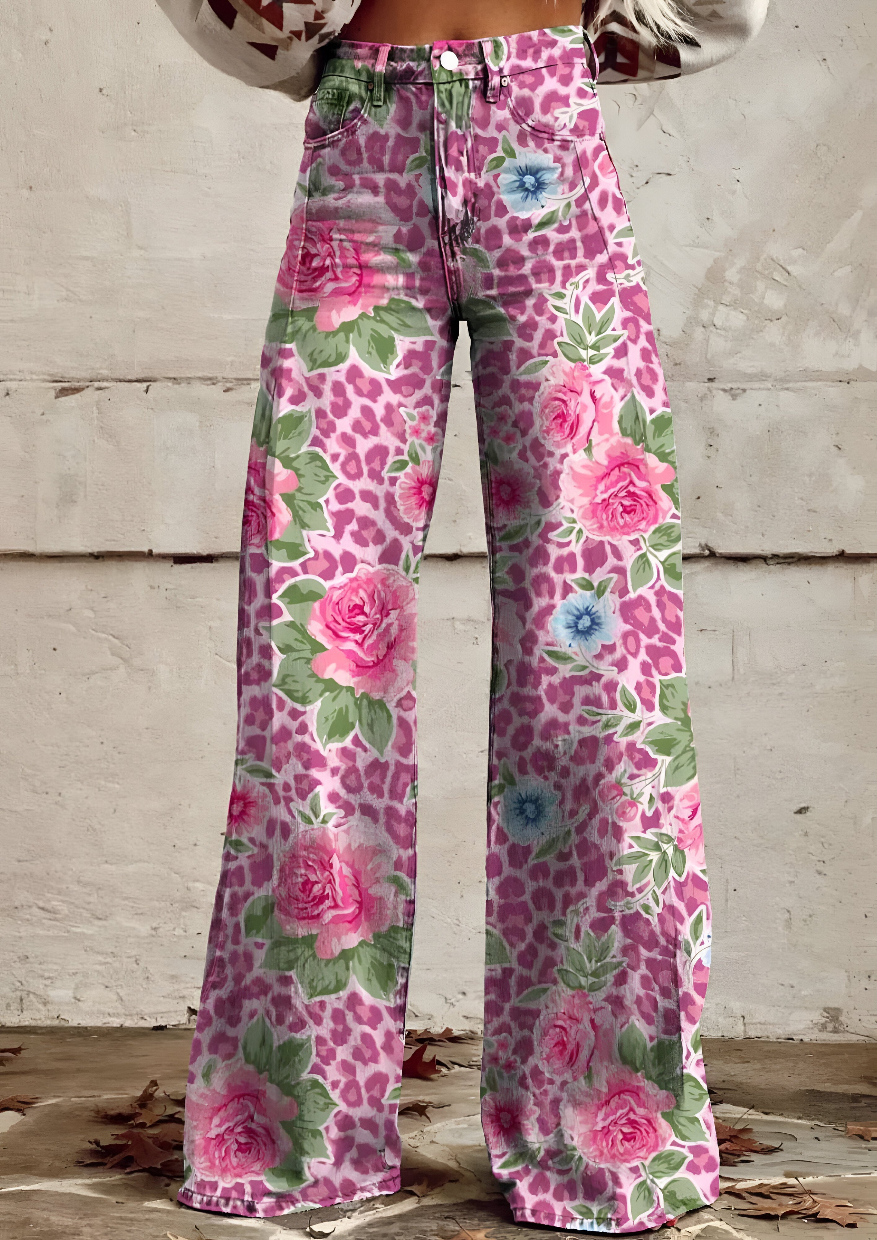 Floral Baggy Jeans | Women's Loose Fit