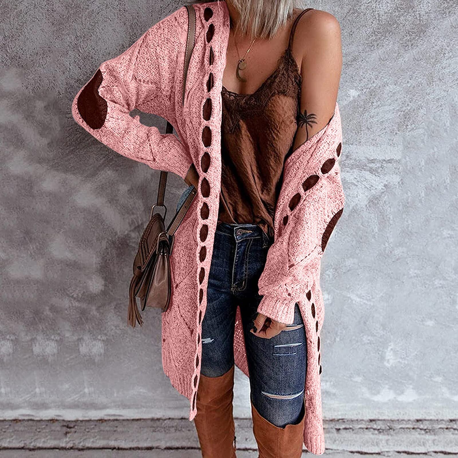 Women's Longline Knitted Cardigan | Open