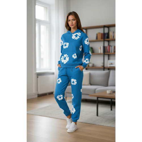 Women's Floral Print Hoodie Jogger | Set