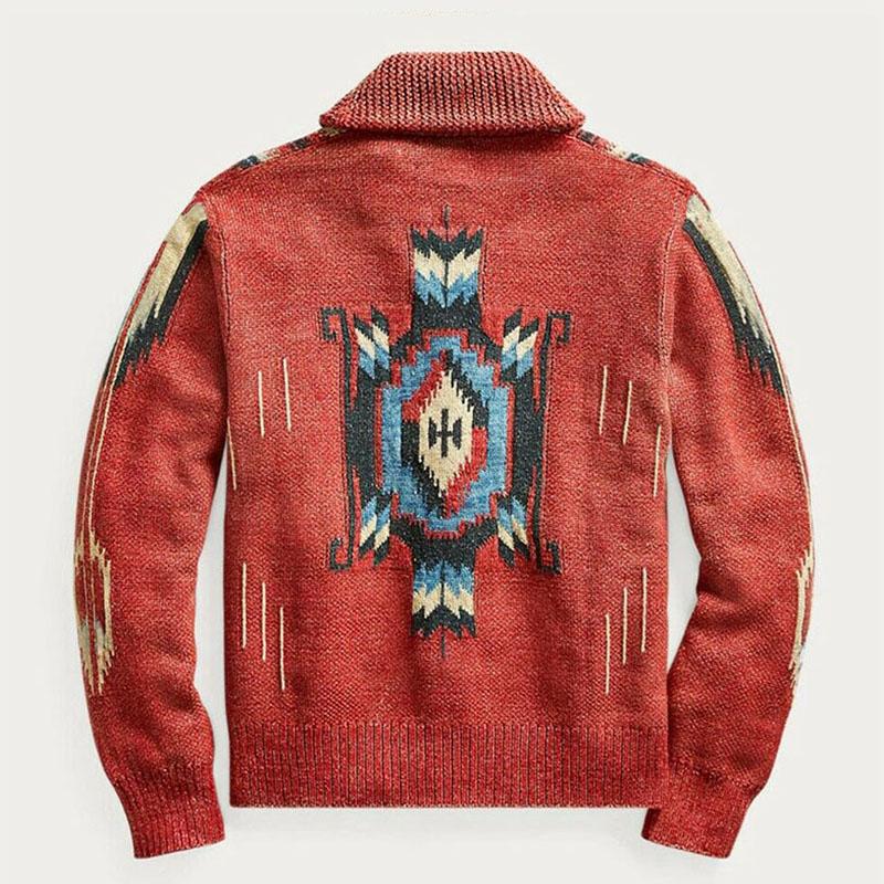 Vintage Jacquard Knit Cardigan | Men's Long Sleeve