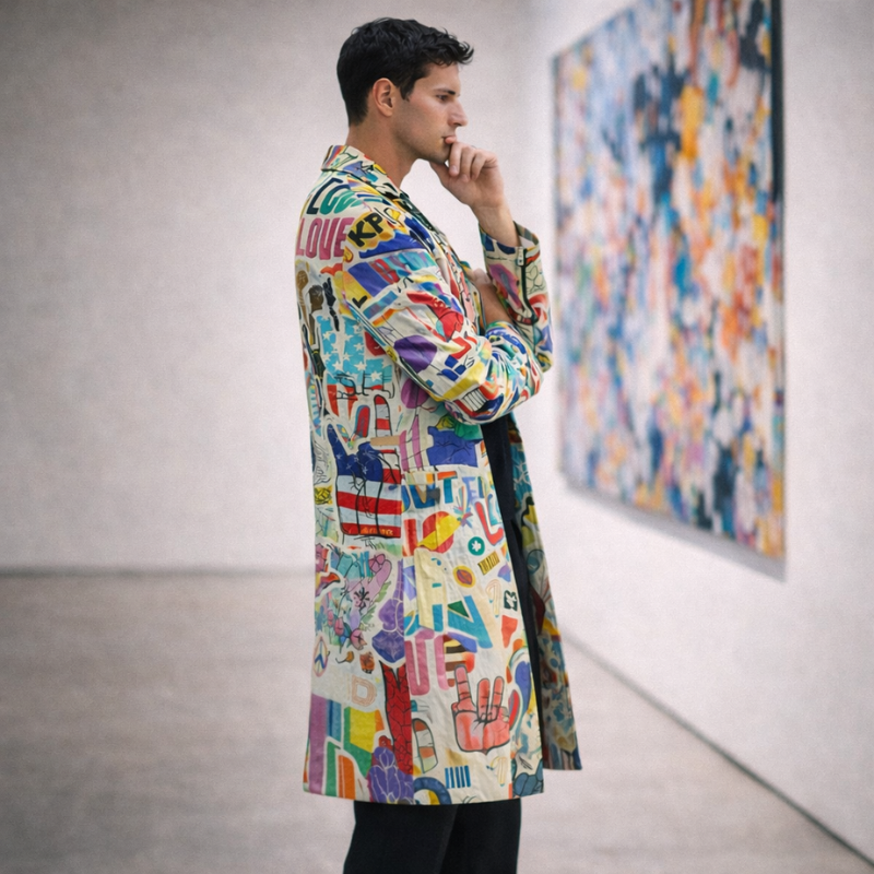 Men’s Graphic Pattern Coat | Long