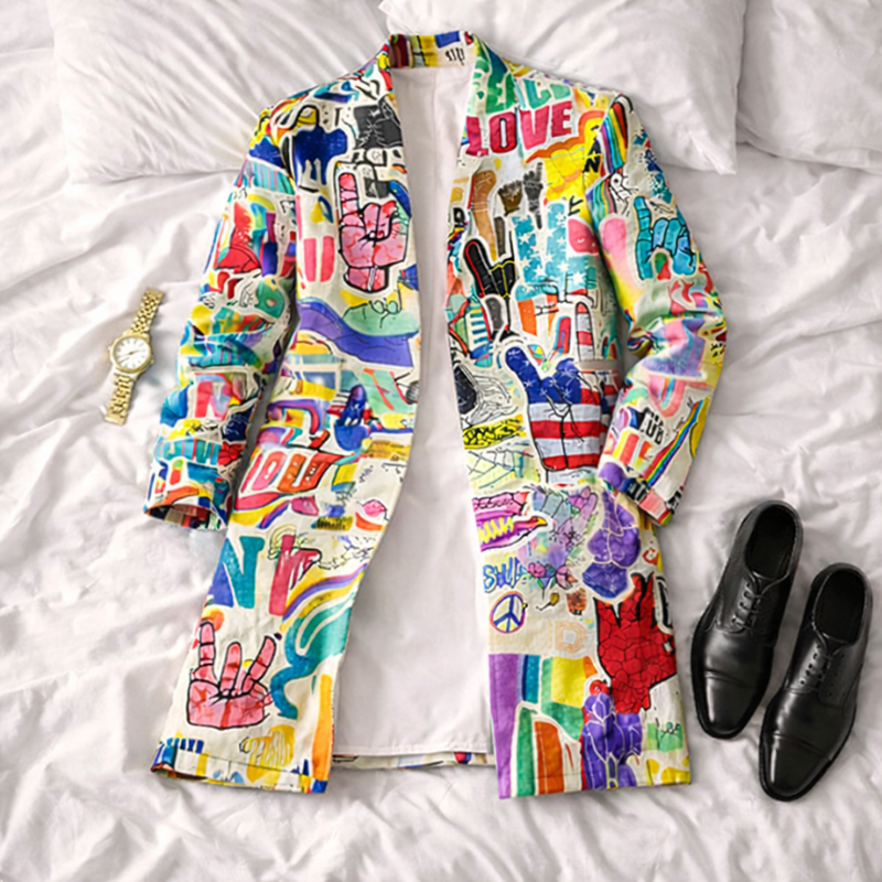 Men’s Graphic Pattern Coat | Long