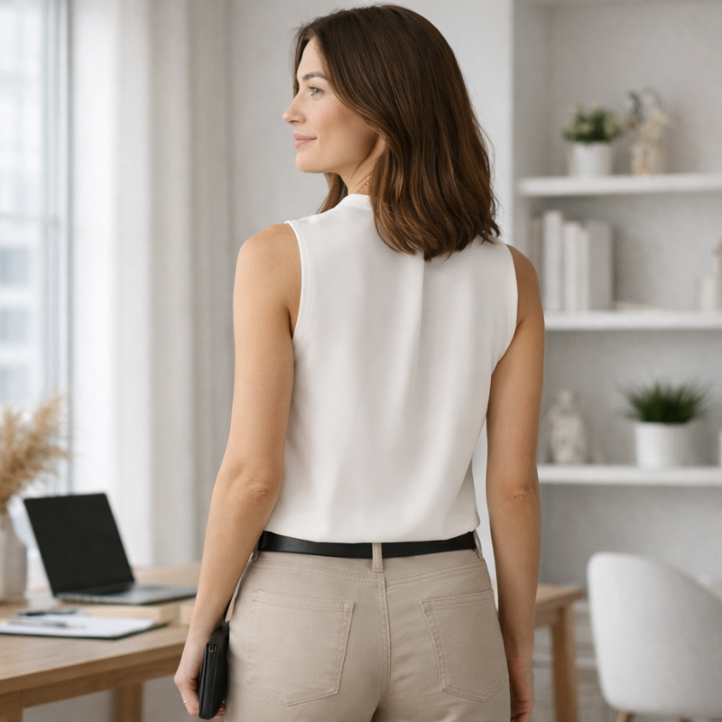 Women’s V-Neck Formal Blouse | Sleeveless