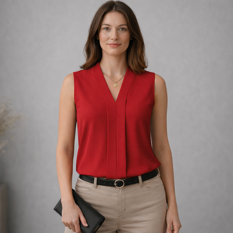 Women’s V-Neck Formal Blouse | Sleeveless