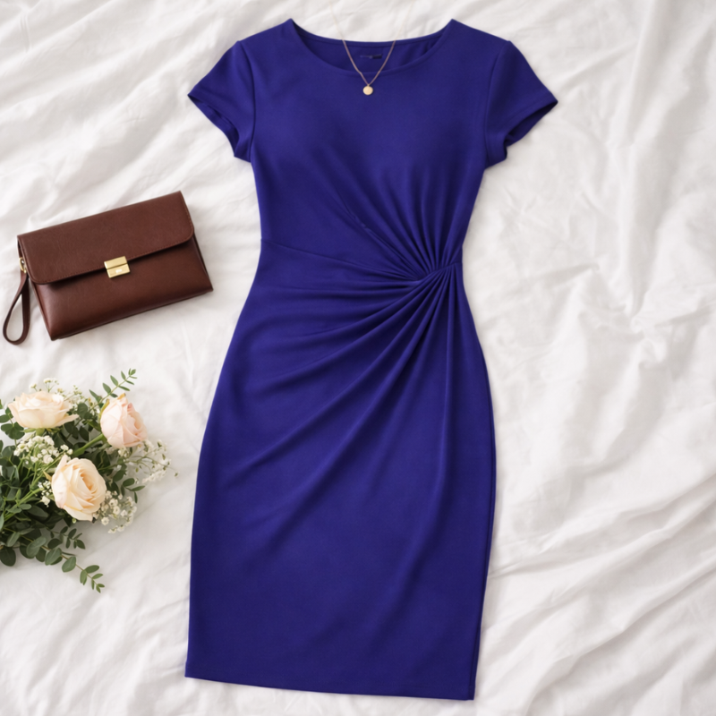 Women’s Short Sleeve Formal Dress | Midi