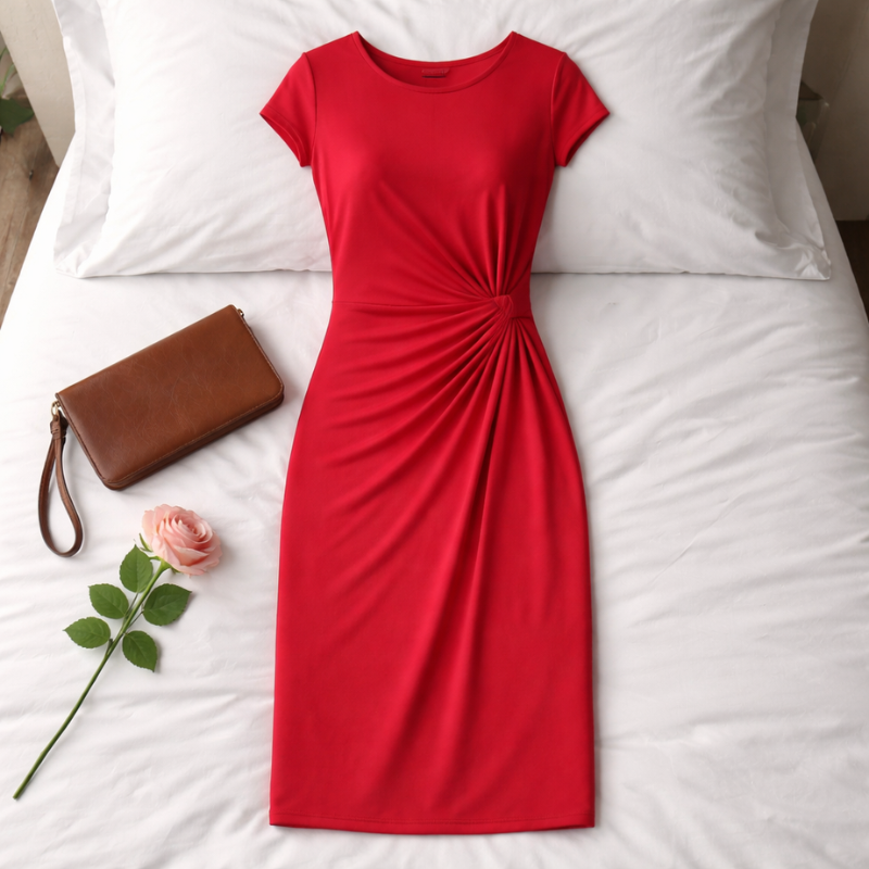 Women’s Short Sleeve Formal Dress | Midi