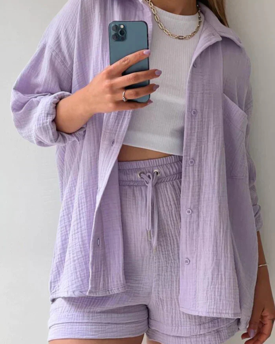 Women’s Summer Shirt and Shorts Set | Relaxed Fit
