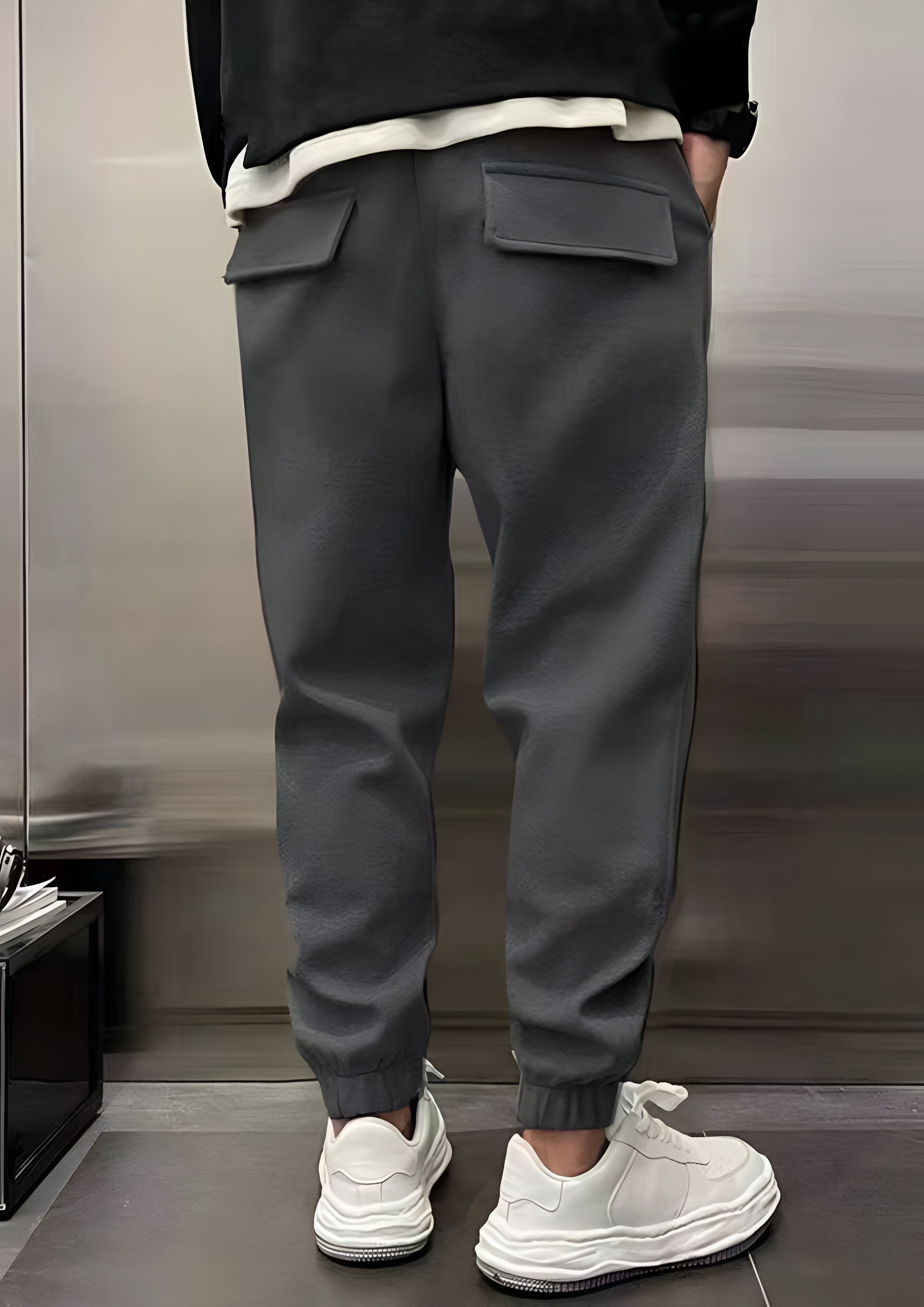 Elastic Waist Cargo Trousers | Men's Loose  Fit
