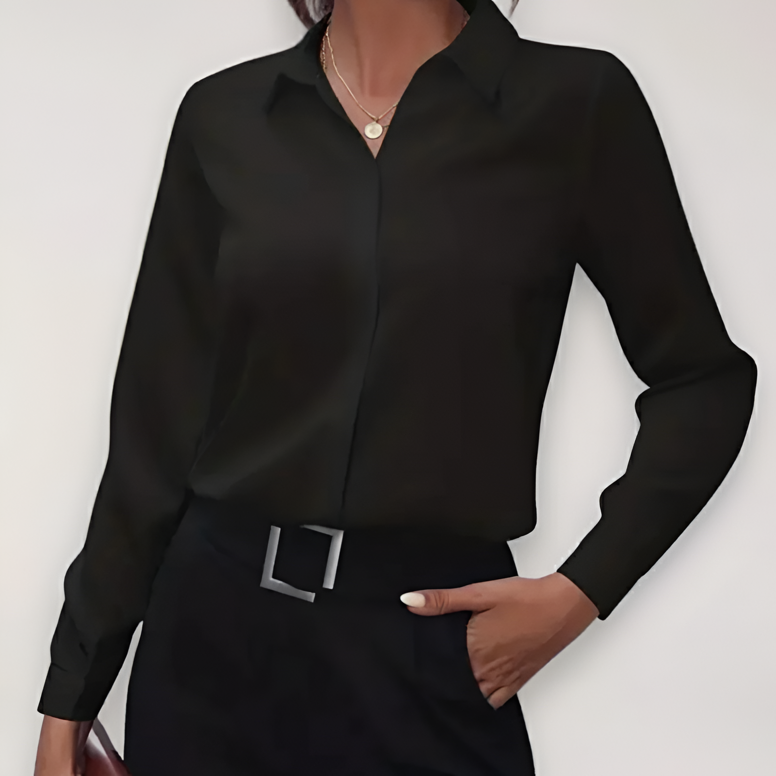 Women’s Tailored Blouse | Long Sleeve Button-Up Casual