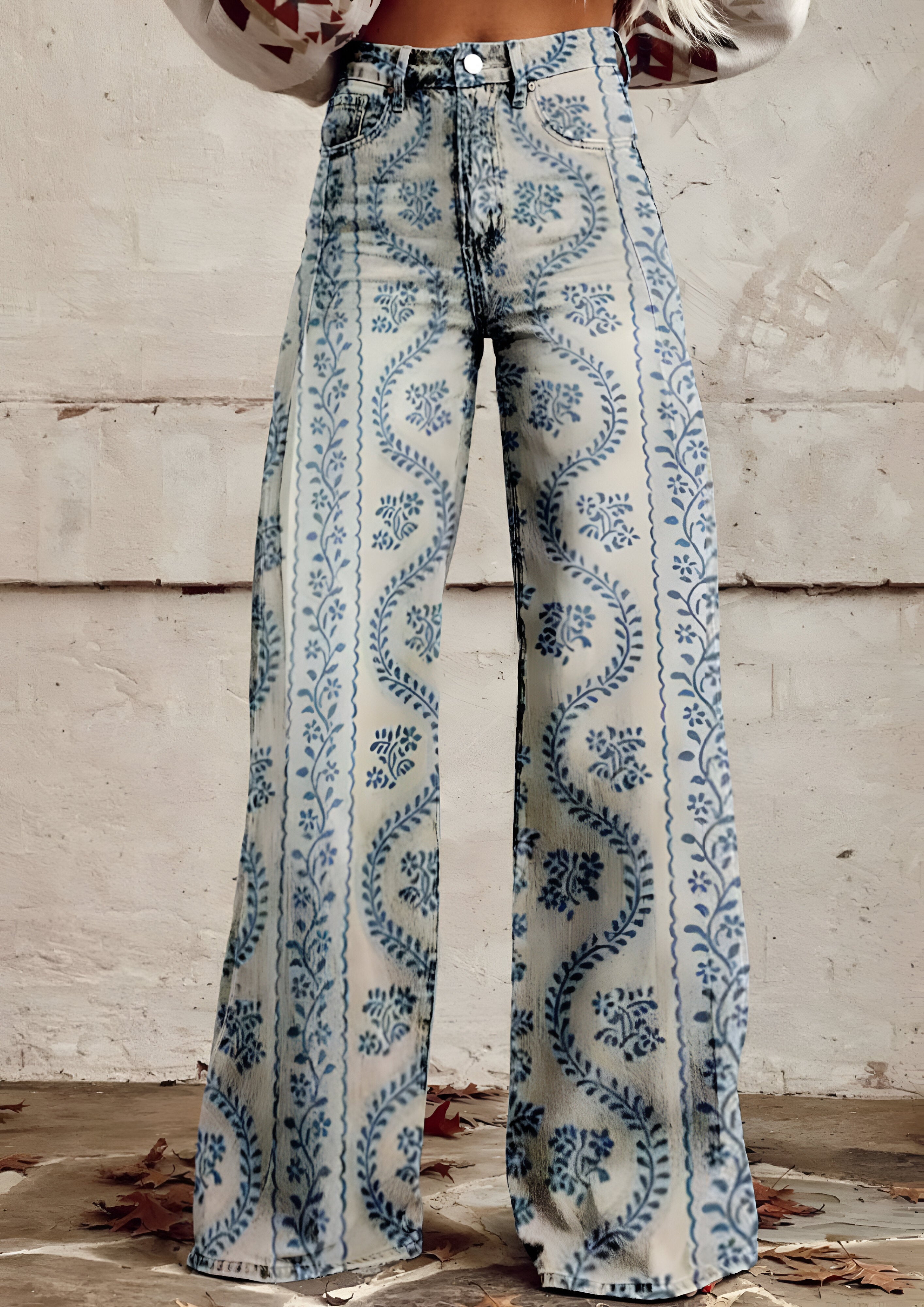 Floral Baggy Jeans | Women's Loose Fit