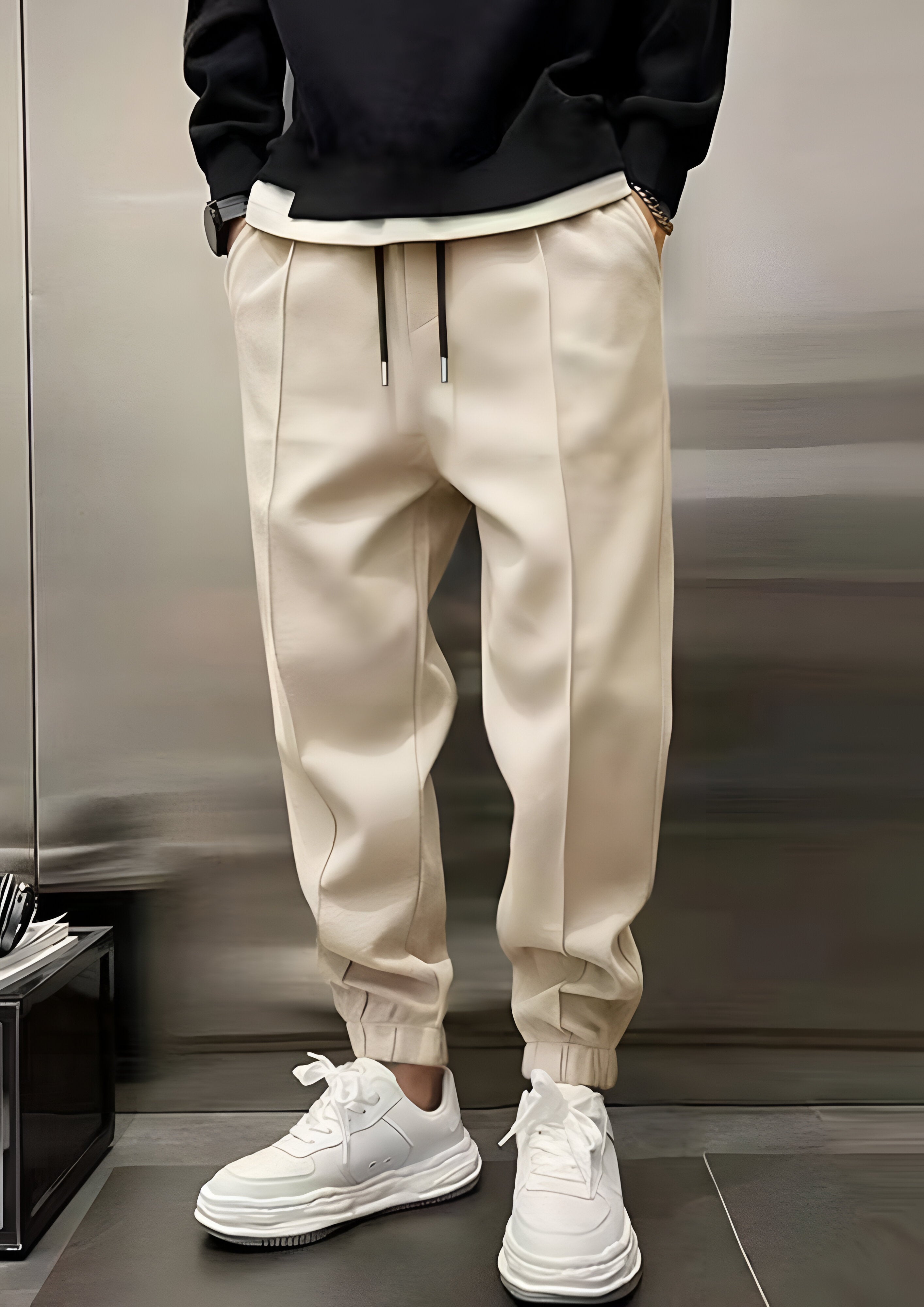 Elastic Waist Cargo Trousers | Men's Loose  Fit