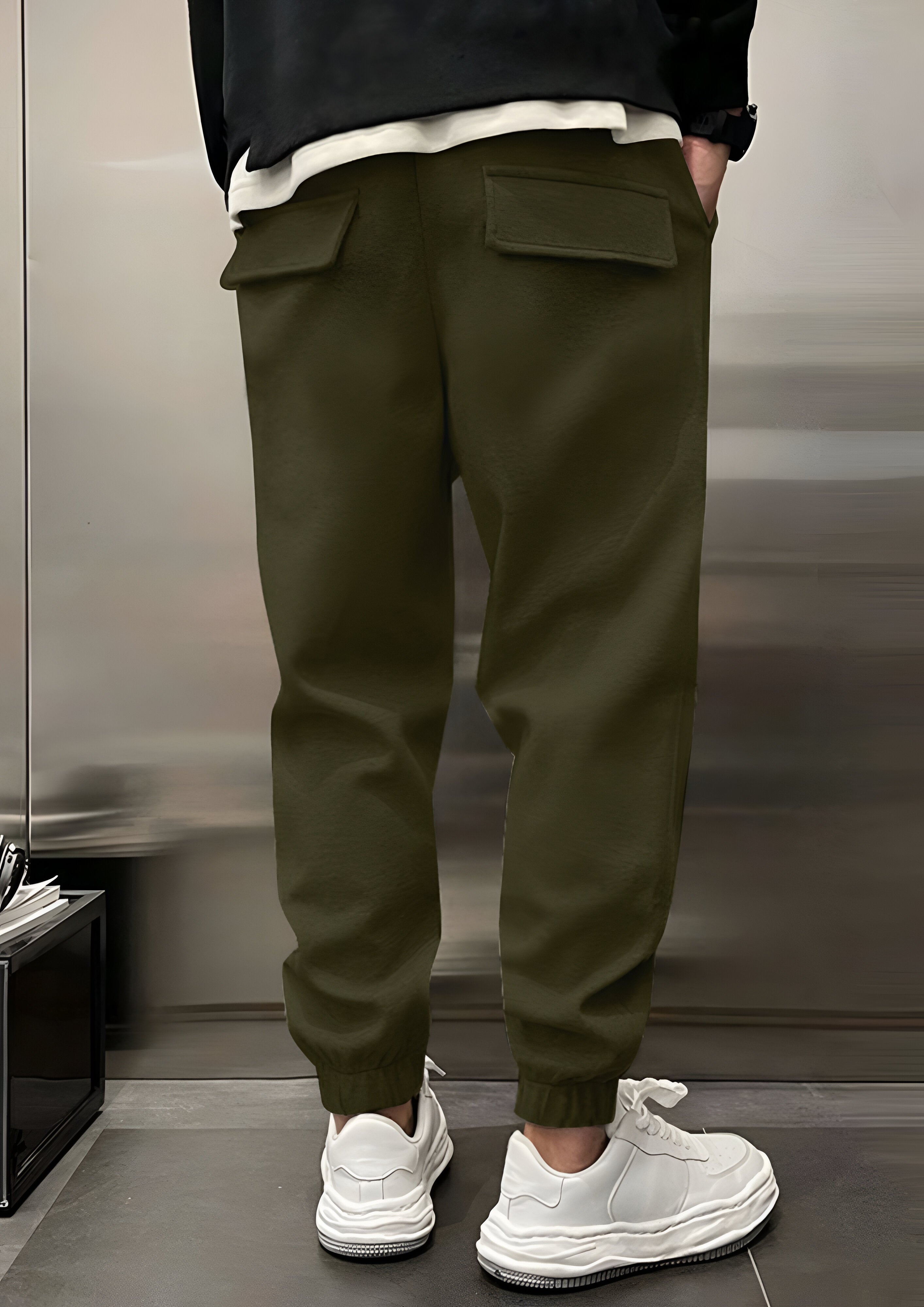 Elastic Waist Cargo Trousers | Men's Loose  Fit
