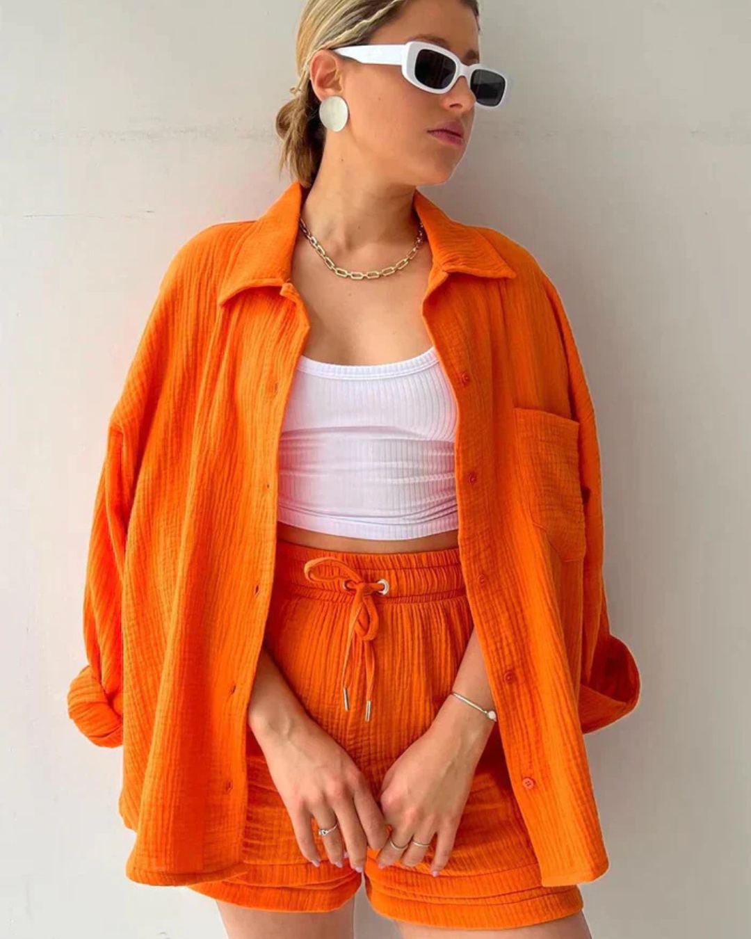 Women’s Summer Shirt and Shorts Set | Relaxed Fit