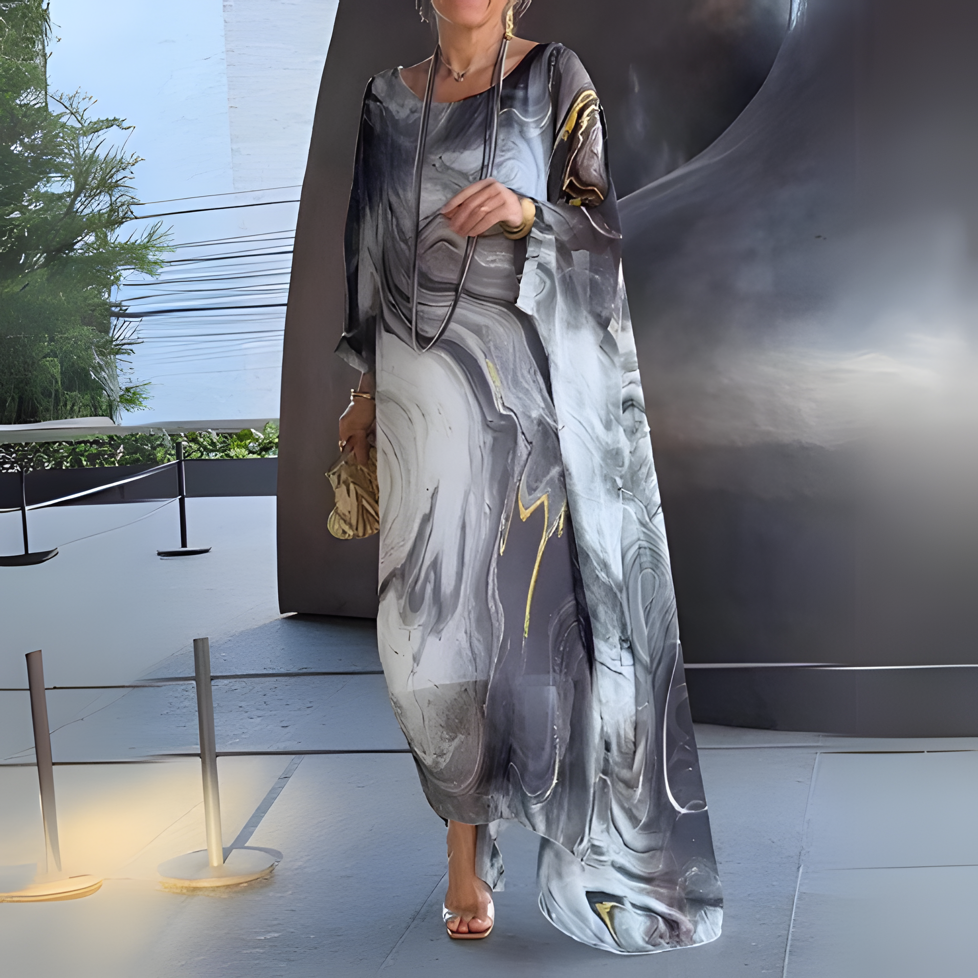Women's Kaftan Dress with Sheer Style | Summer