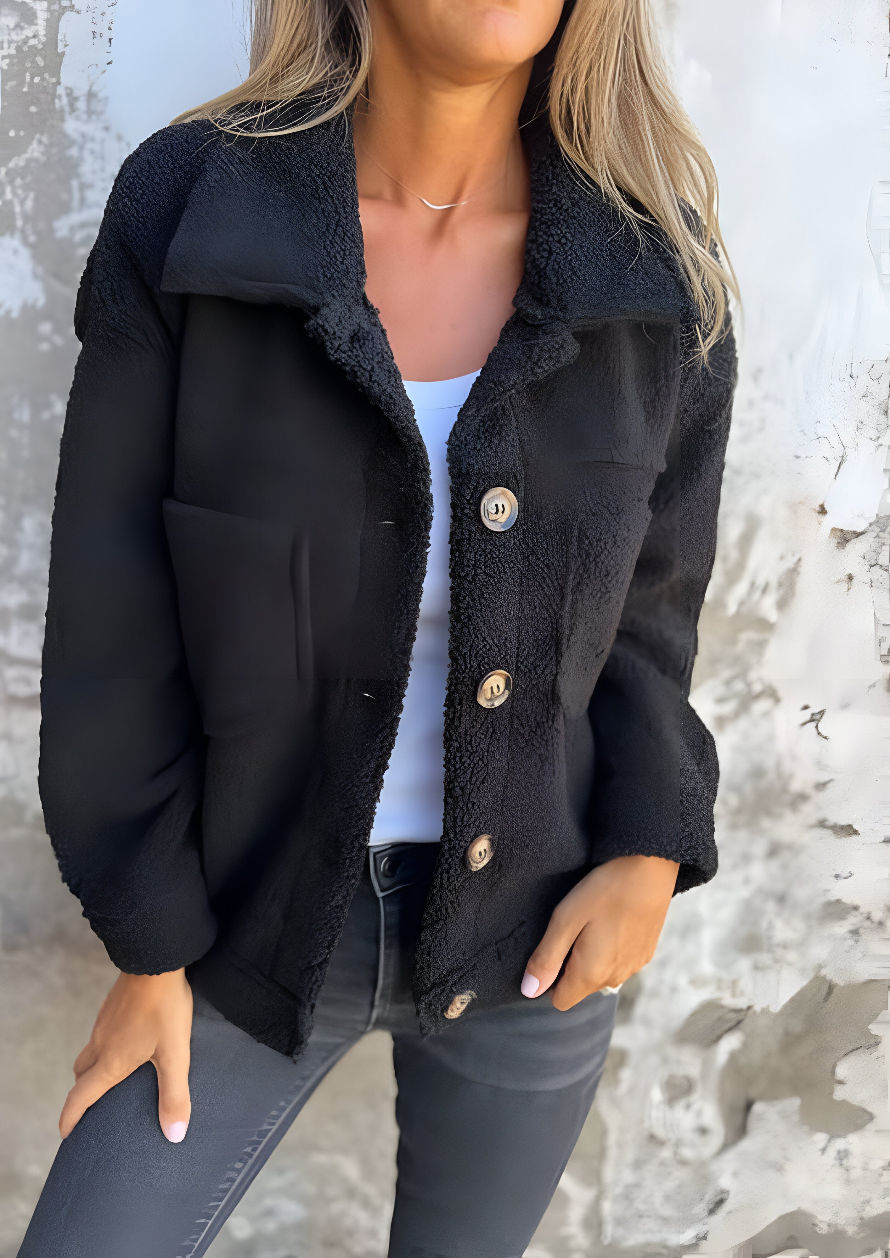 Textured Sherpa Jacket | Women's Button-Down