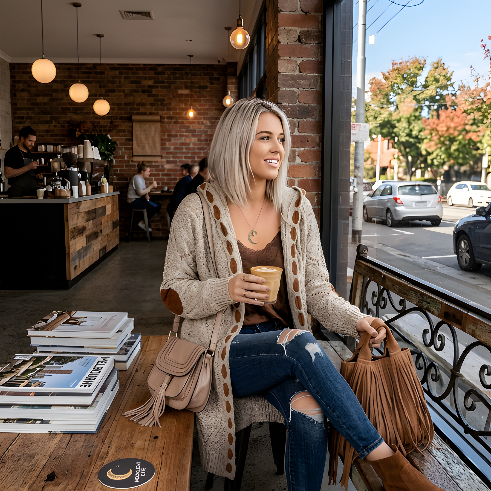 Women's Longline Knitted Cardigan | Open