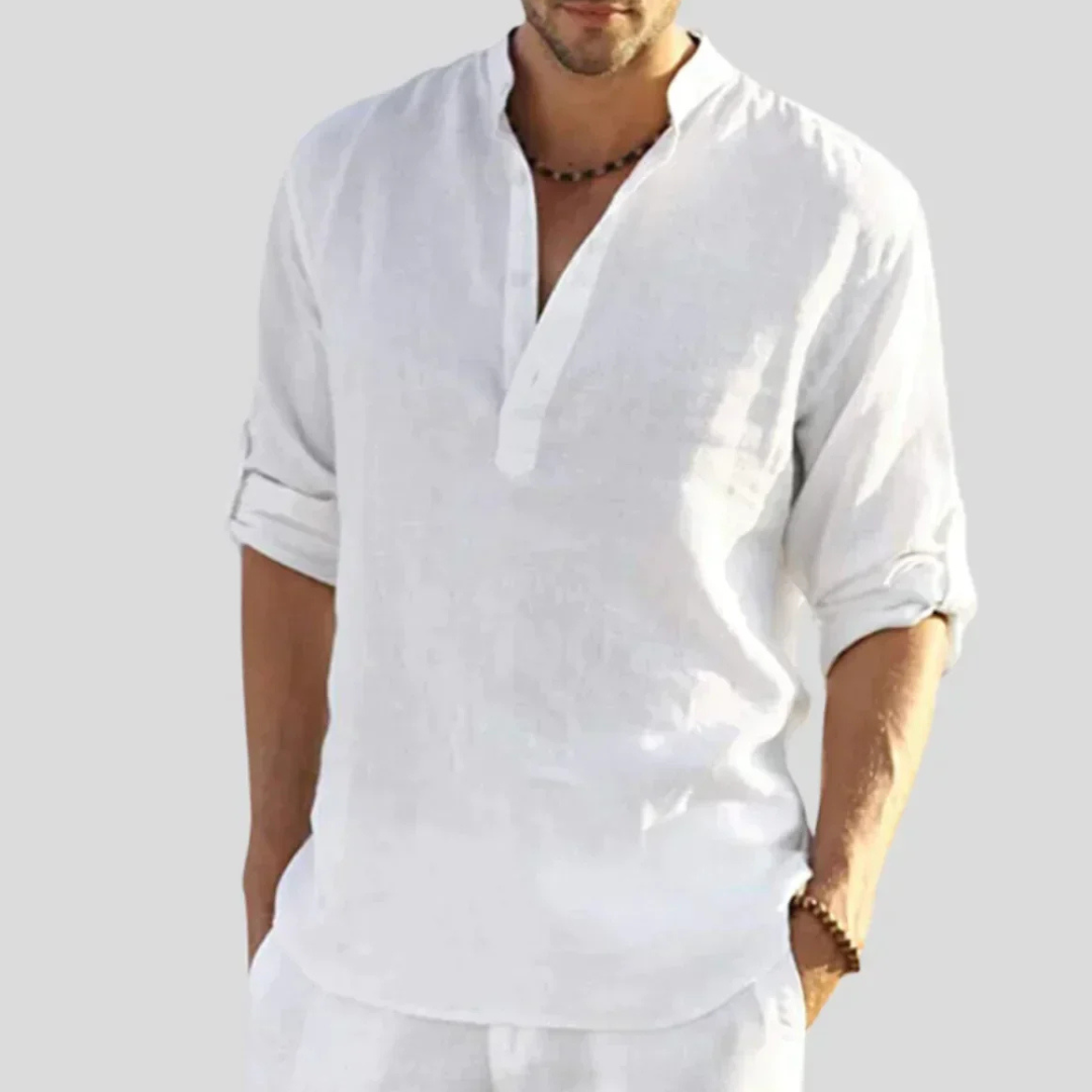 Men’s Relaxed Henley Shirt | Long Sleeve