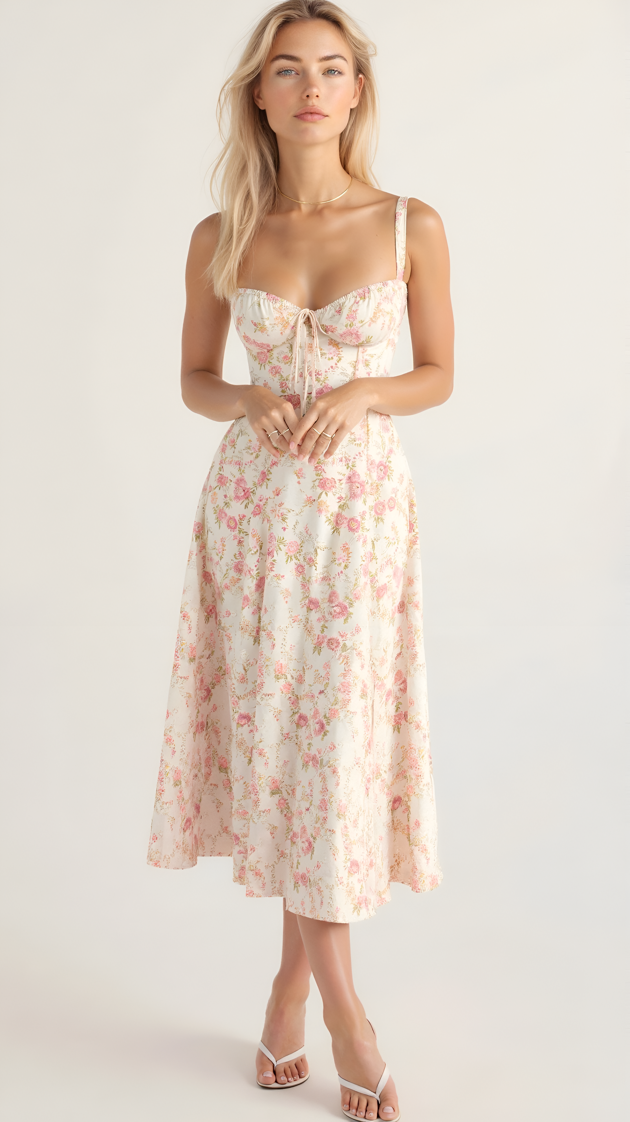 Floral Midi Dress | Women's Bustier Sundress