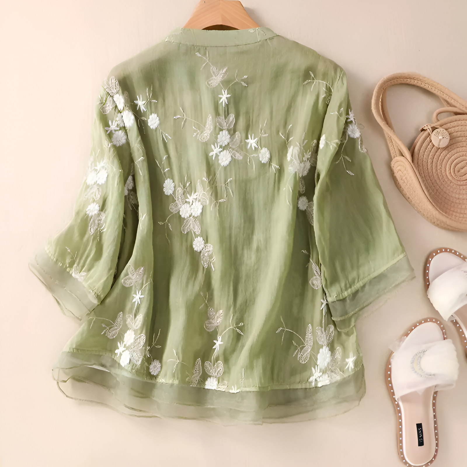 Women's Floral Blouse | Embroidered Flowers Casual