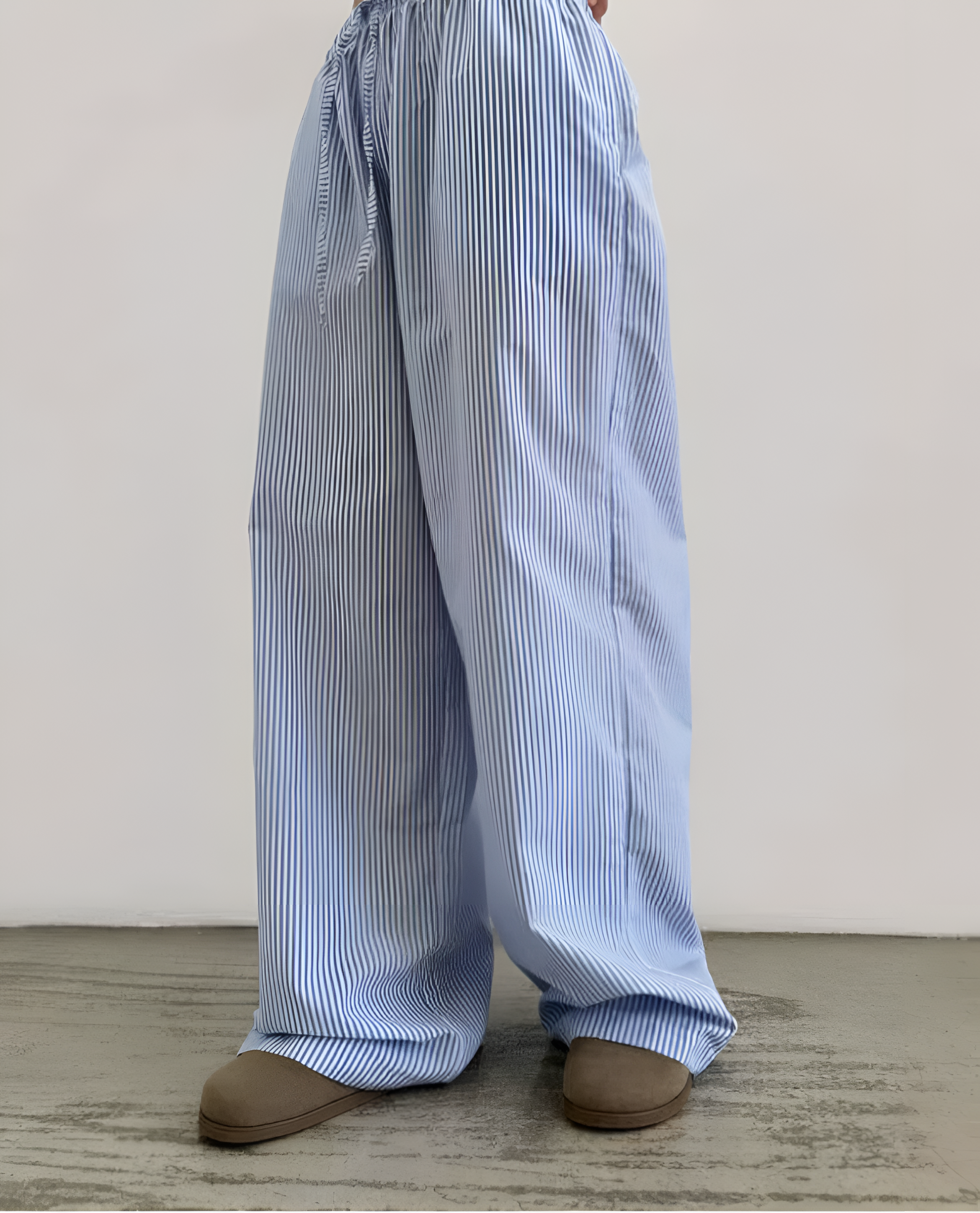 Striped Trousers | Women's Winter Wide-Leg