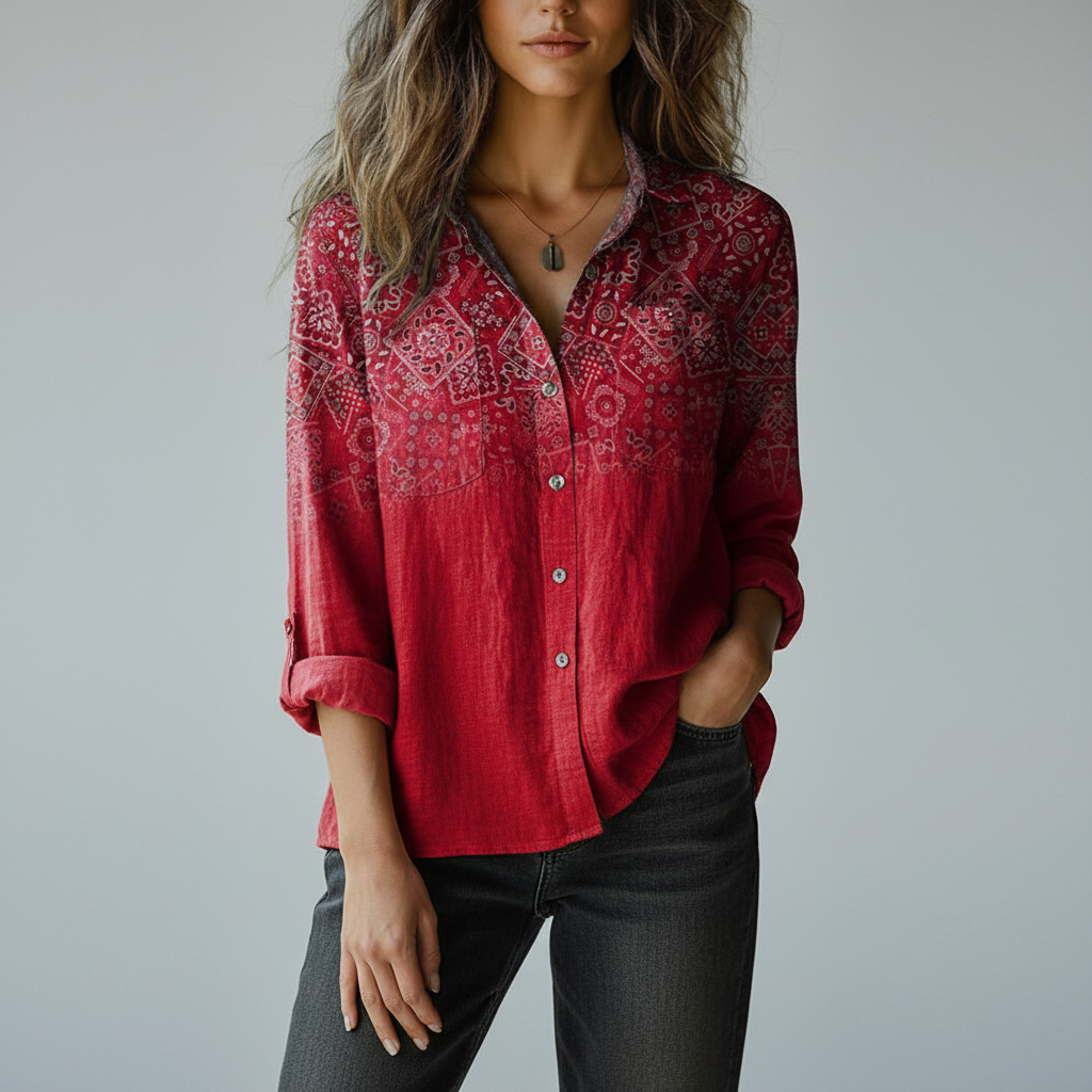 Women’s Printed Blouse | Long Sleeve