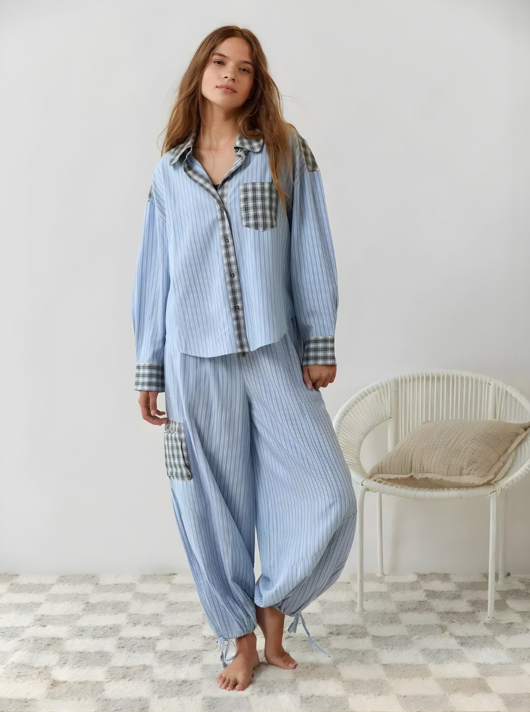 Women’s Summer Pyjama Set | Mixed Pattern Casual Home Loungewear