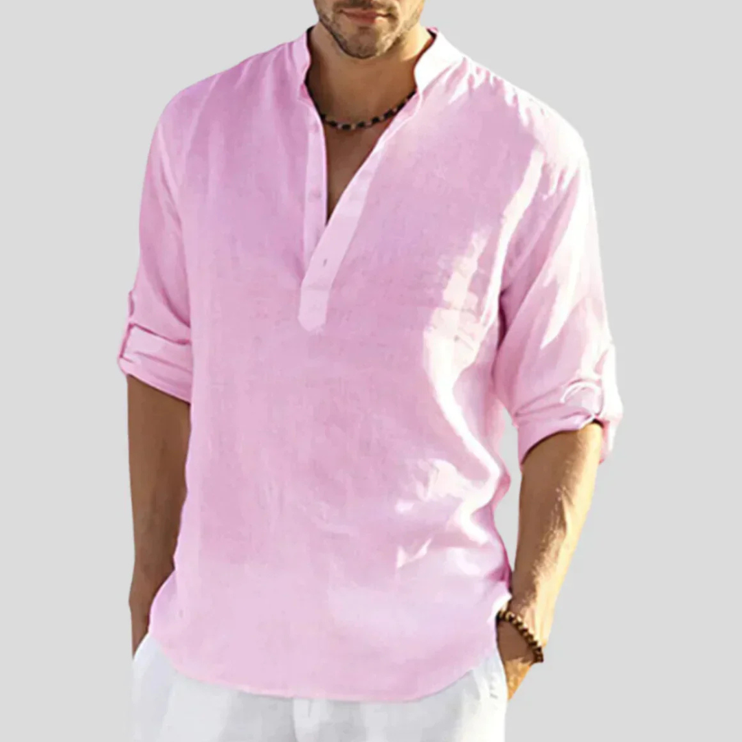 Men’s Relaxed Henley Shirt | Long Sleeve