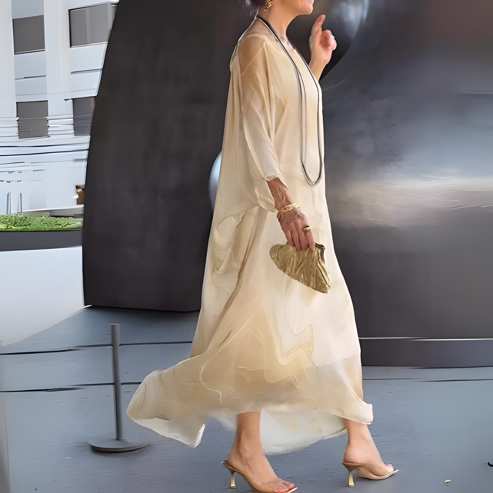 Women's Kaftan Dress with Sheer Style | Summer