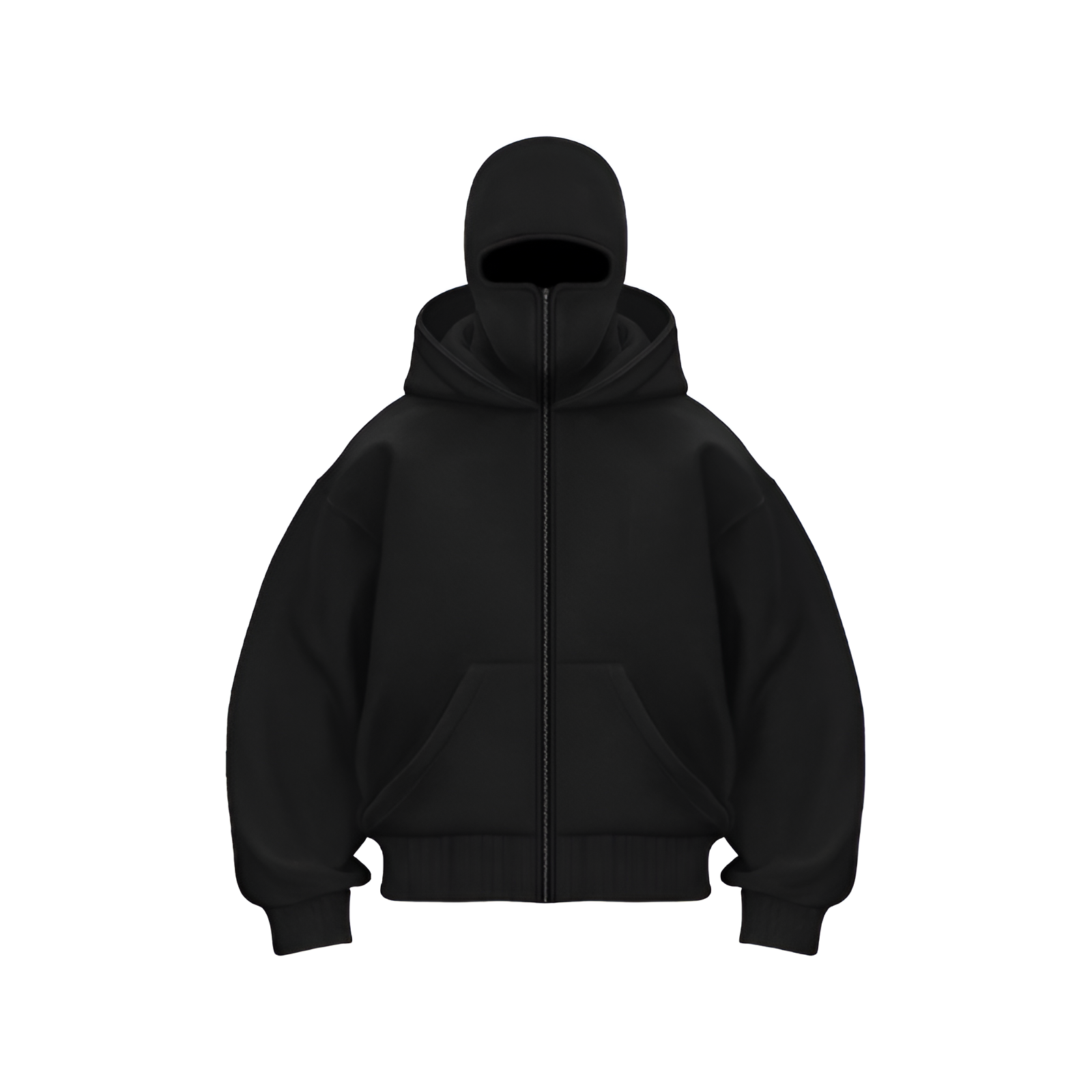 Urban Shadow Zip Hoodie | Men's Winter Modern Integrated Face Mask