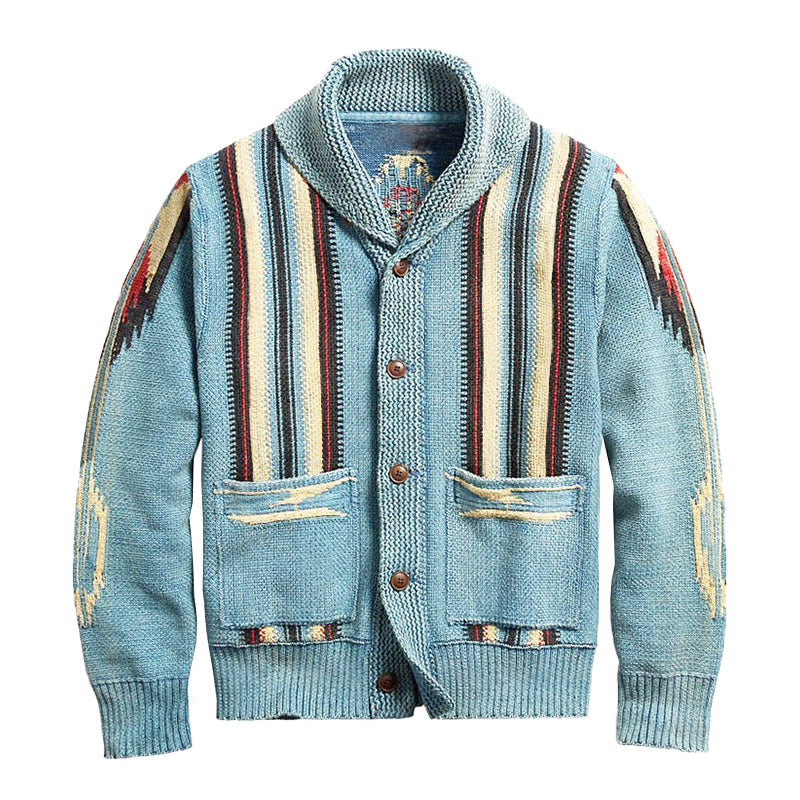 Vintage Jacquard Knit Cardigan | Men's Long Sleeve